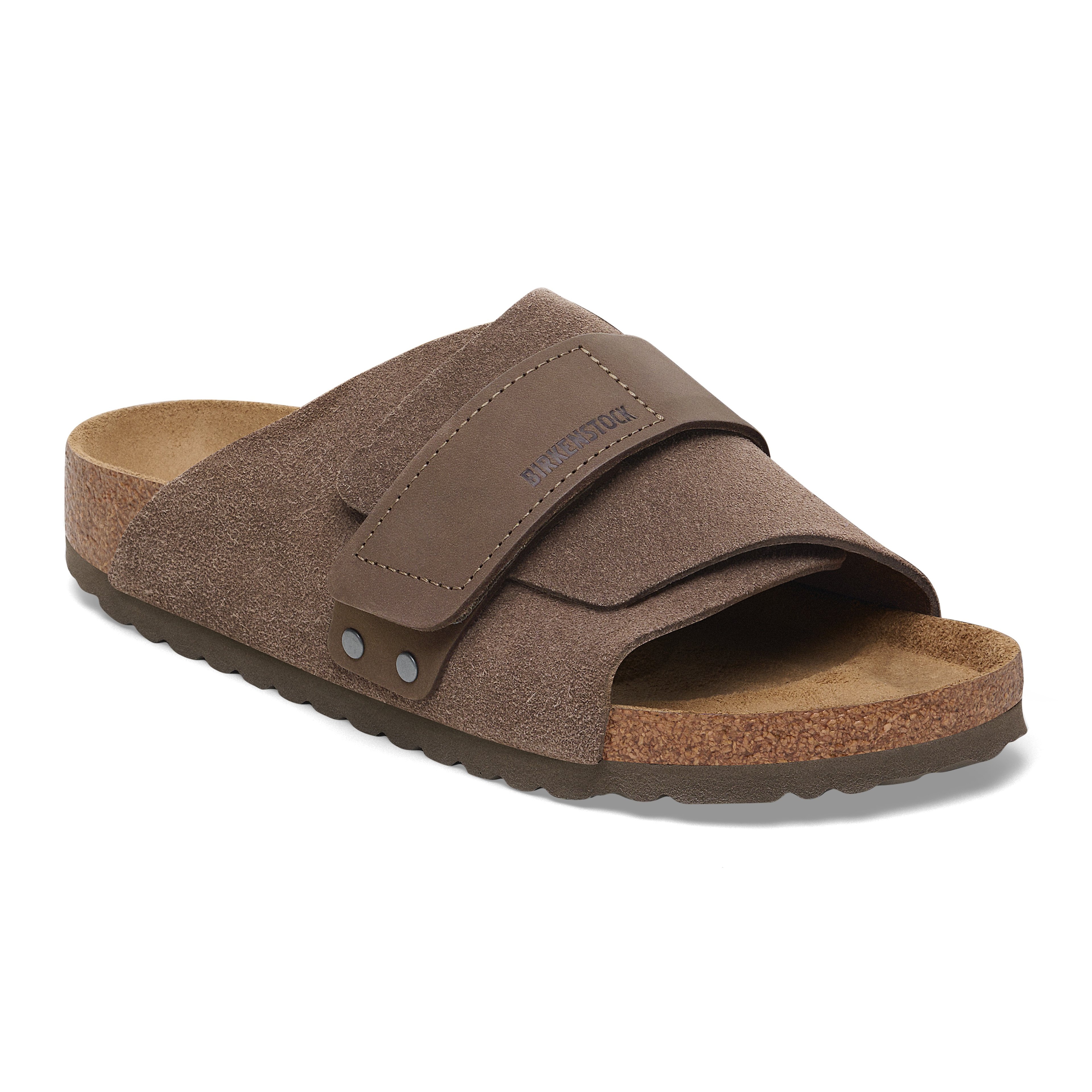 Birkenstock Kyoto Vl Nu Erkek Kahve Süet Düz Bant Terlik 1029138
