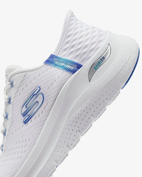 Skechers Arch Fit 2.0 - Easy Chic Kadın Beyaz Mavi Spor Ayakkabı