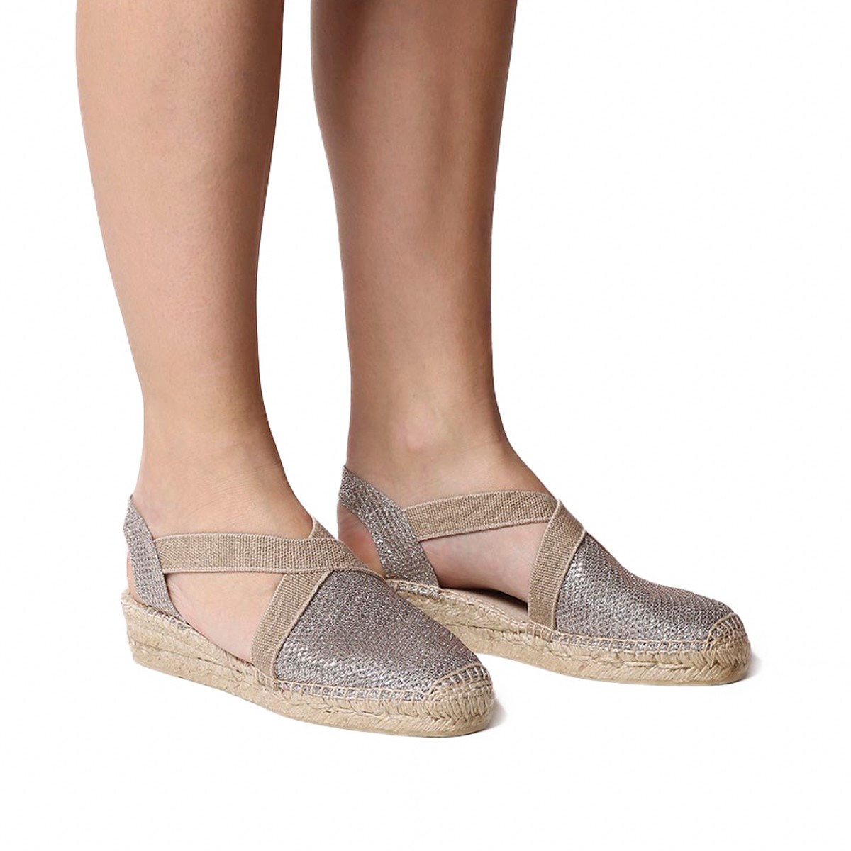 Toni Pons Velıno Kadın Platın Simli Dolgu Topuk Espadril 1TONW2020113
