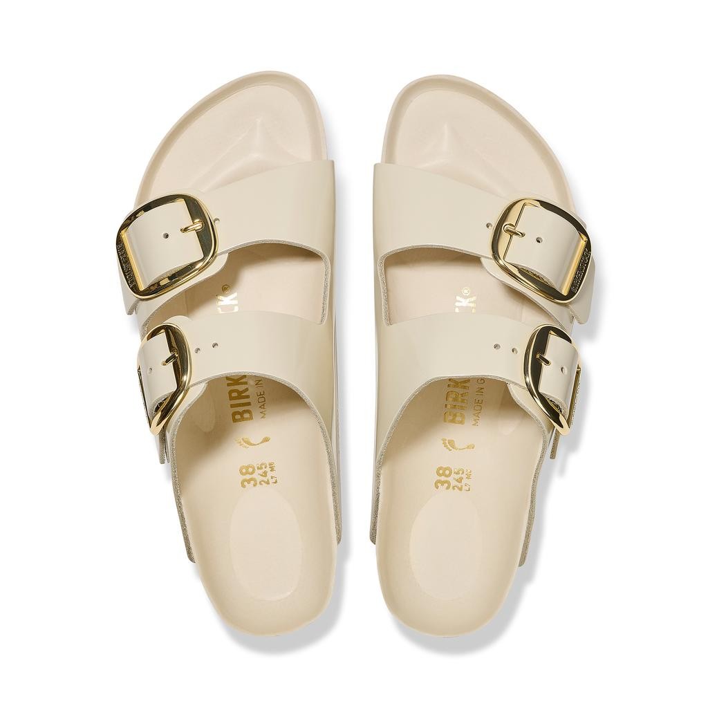 Birkenstock Arızona Bıg Buckle Nl Hıgh Shıne Bej Kadın Çift Tokalı terlik 1026128