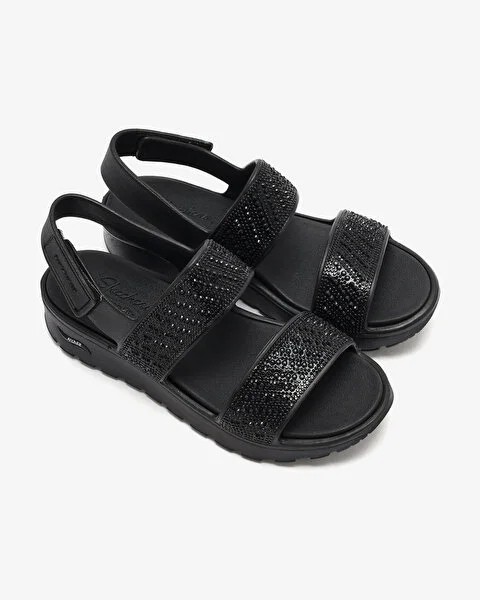 Skechers Arch Fit Footsteps Kadın Siyah Spor Sandalet 111531 BBK