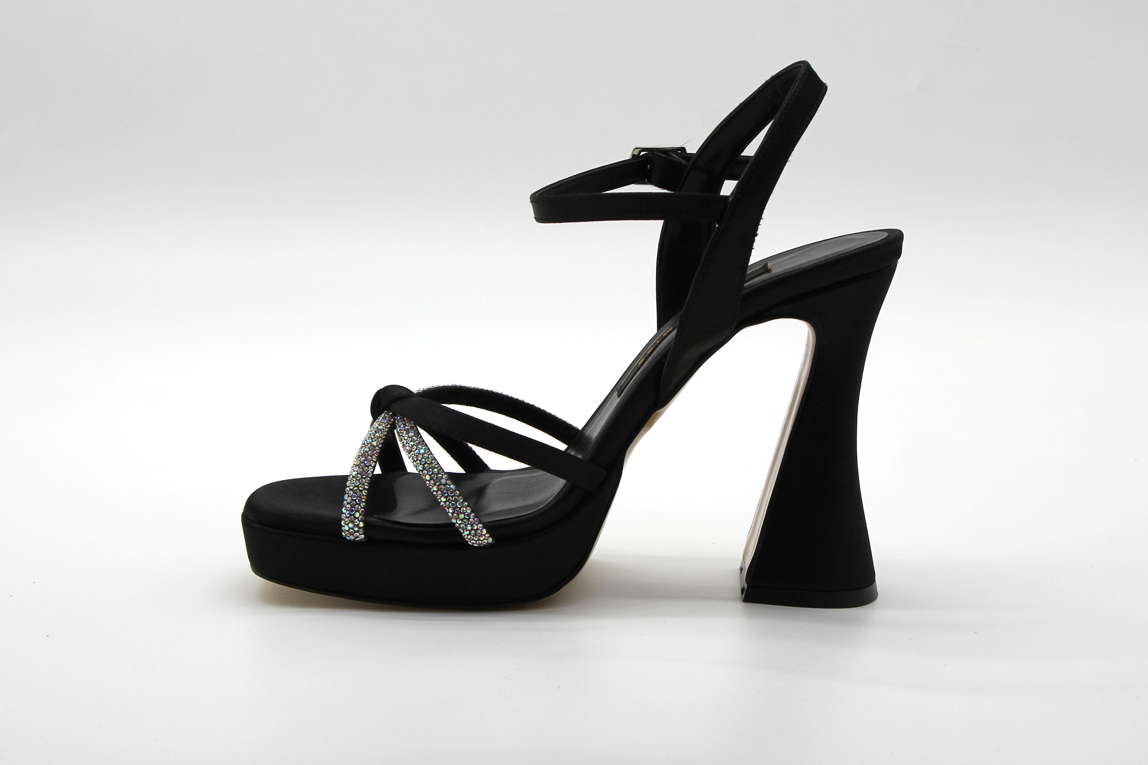 Marcamiss Kadın Platform Taşlı Sandalet - Siyah