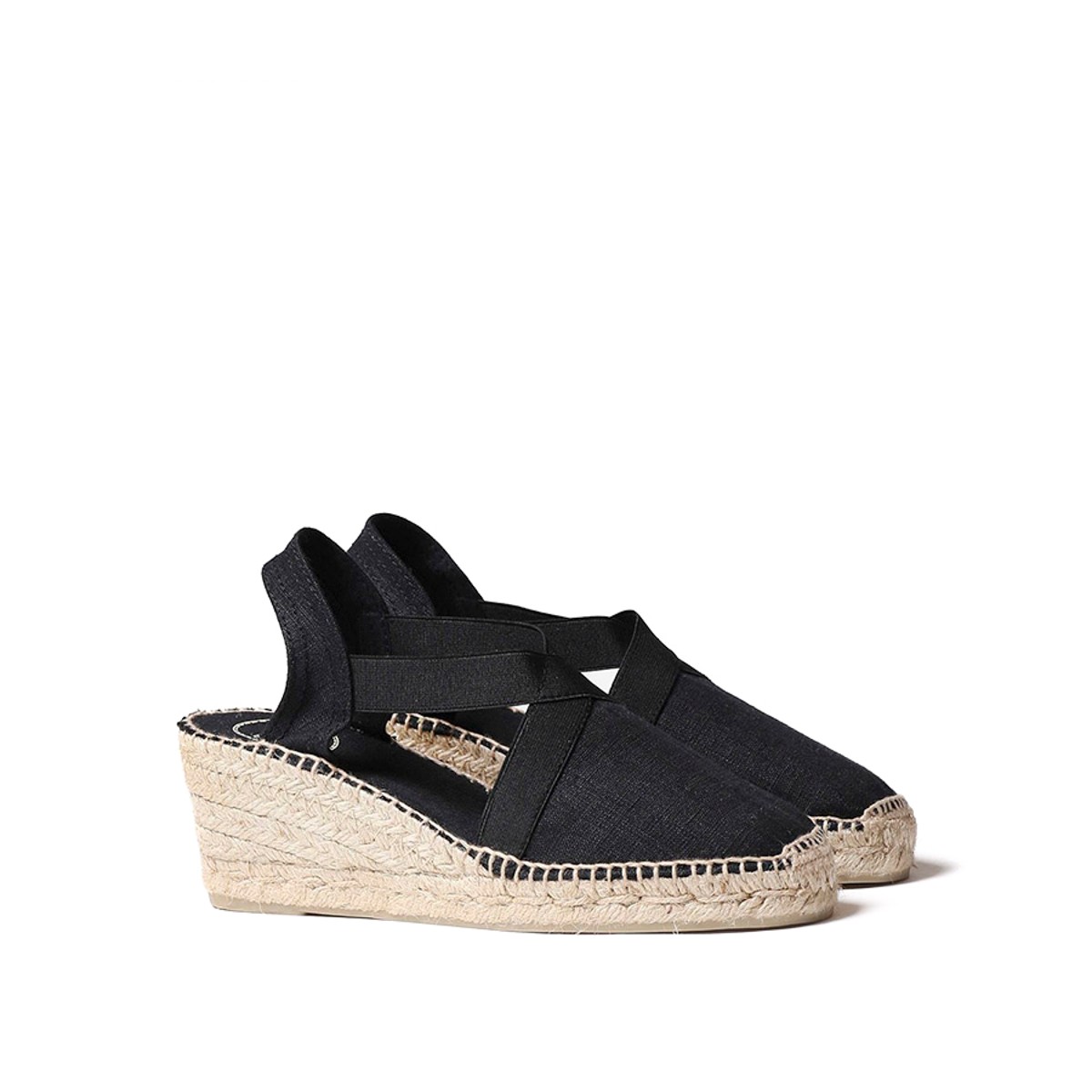 Toni Pons Ter Elastic Linen Negre Kadın Siyah Dolgu Topuk Espadril 1TONW2020088