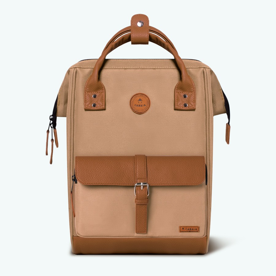 Cabaia Sırt Çantası Adventurer Kuala Lumpur Medıum Cream Camel Leather