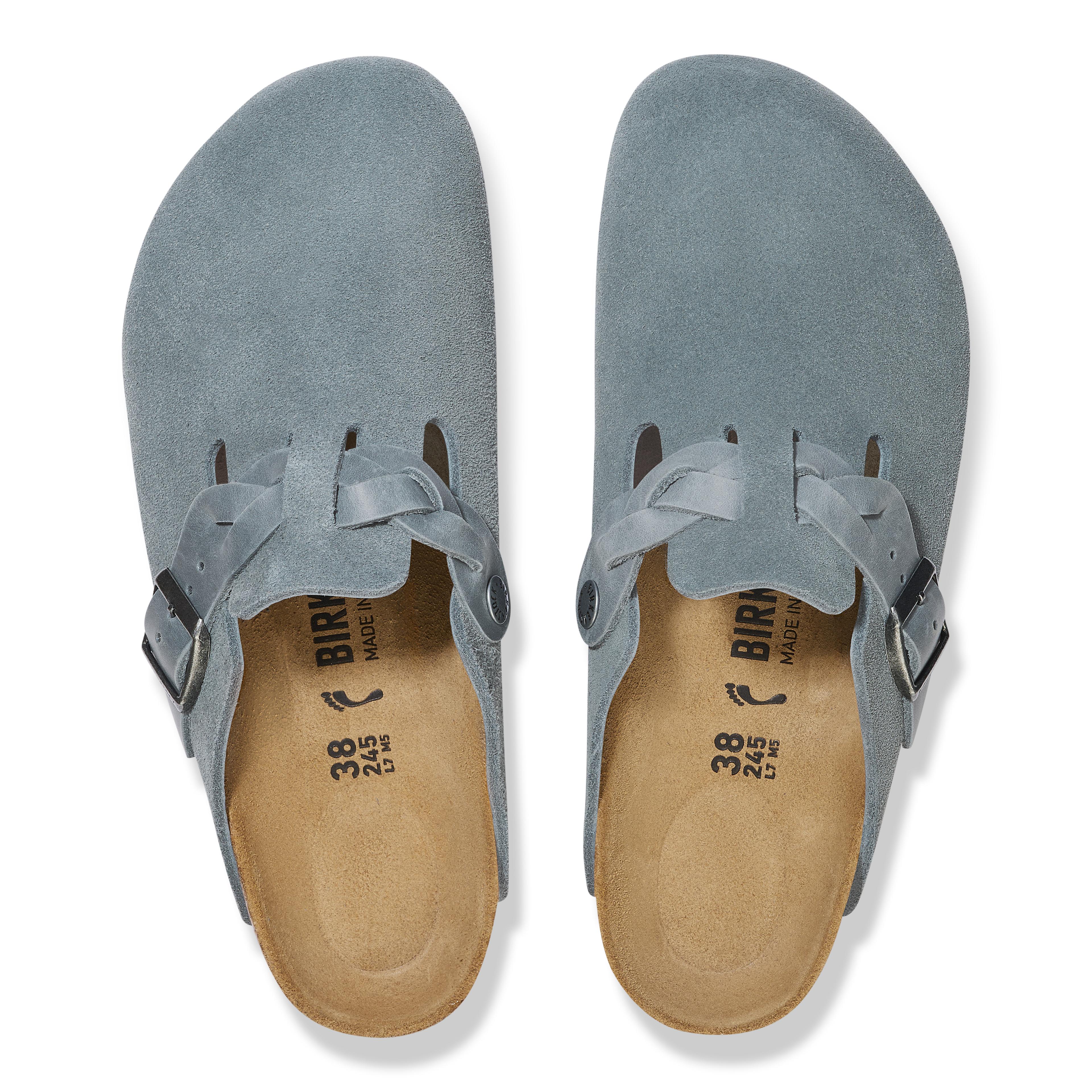 Birkenstock Boston Vl Leoı Braıded Kadın Gri Süet Burnu Kapalı Terlik 1029086
