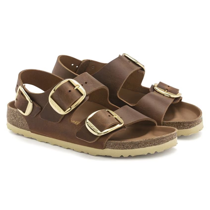 Birkenstock Mılano Bıg Buckle Leoı Kadın Taba Çift Tokalı Sandalet 1024067