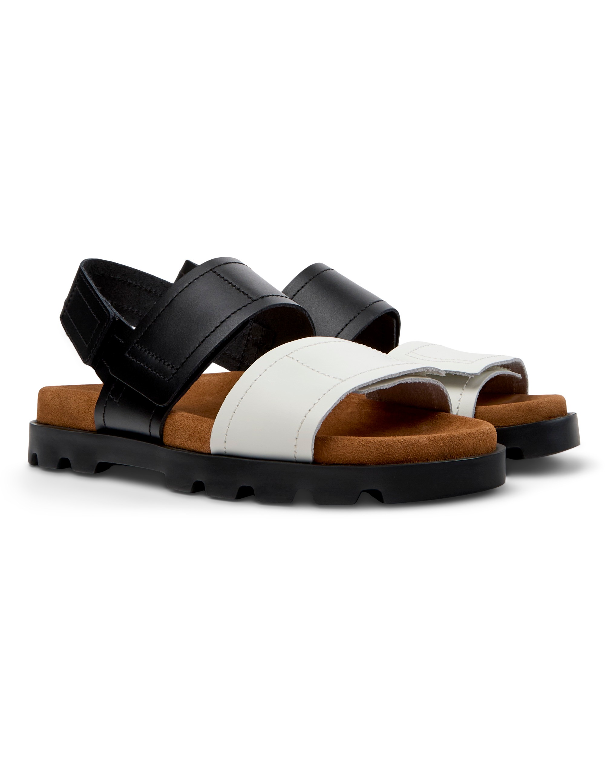 Camper Brutus Sandals Siyah Beyaz Kadın Sandalet K201323-018