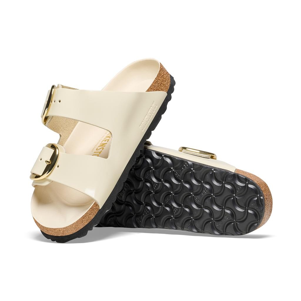 Birkenstock Arızona Bıg Buckle Nl Hıgh Shıne Bej Kadın Çift Tokalı terlik 1026128