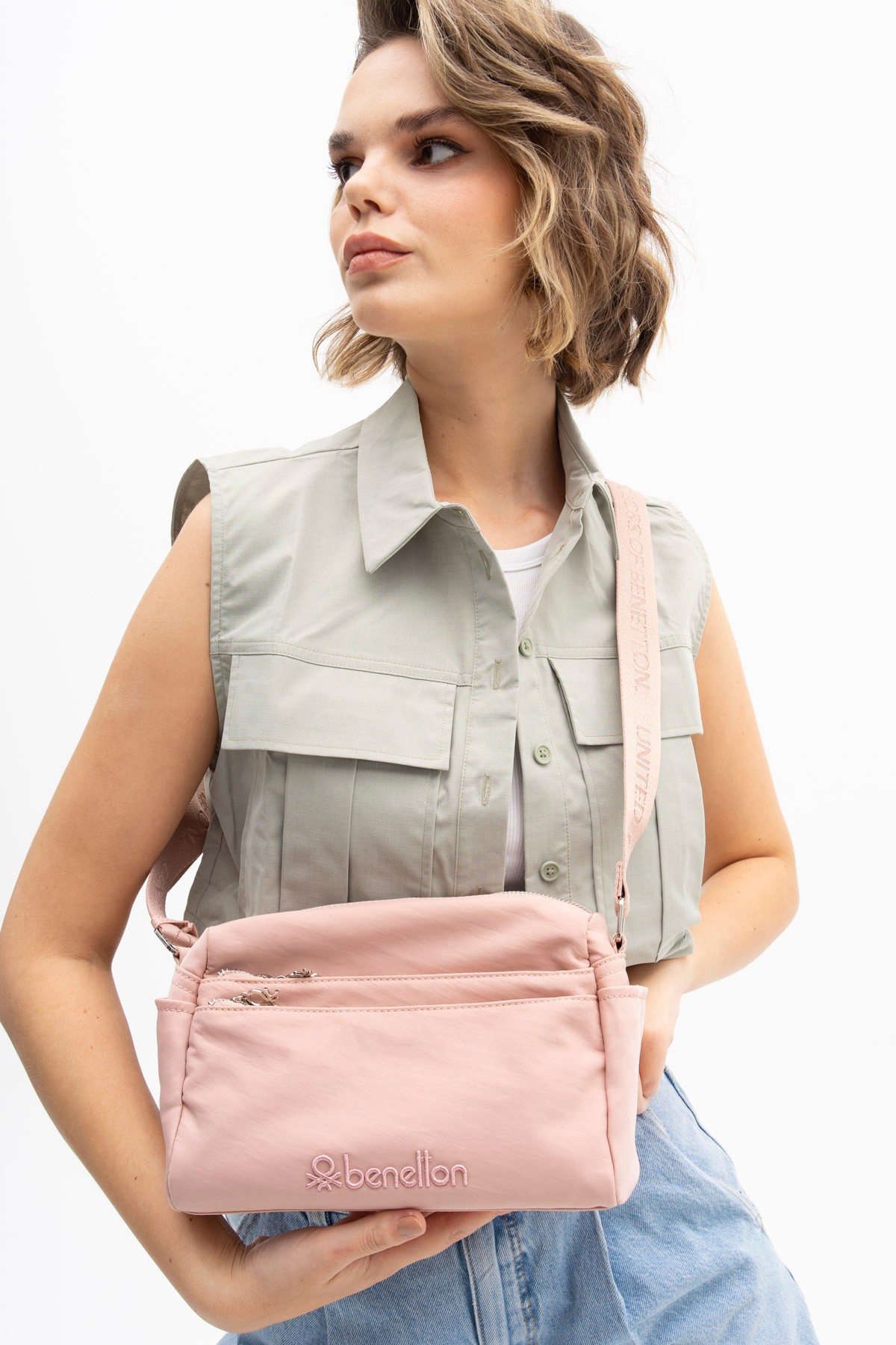 Unıted Colors Of Benetton Kadın Çapraz Çanta BNT_1176 - pembe