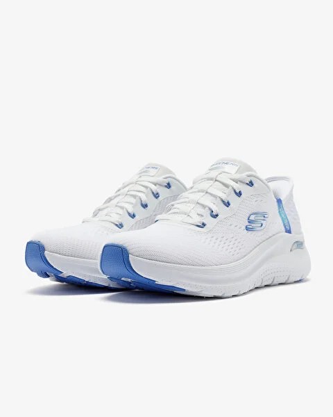 Skechers Arch Fit 2.0 - Easy Chic Kadın Beyaz Mavi Spor Ayakkabı