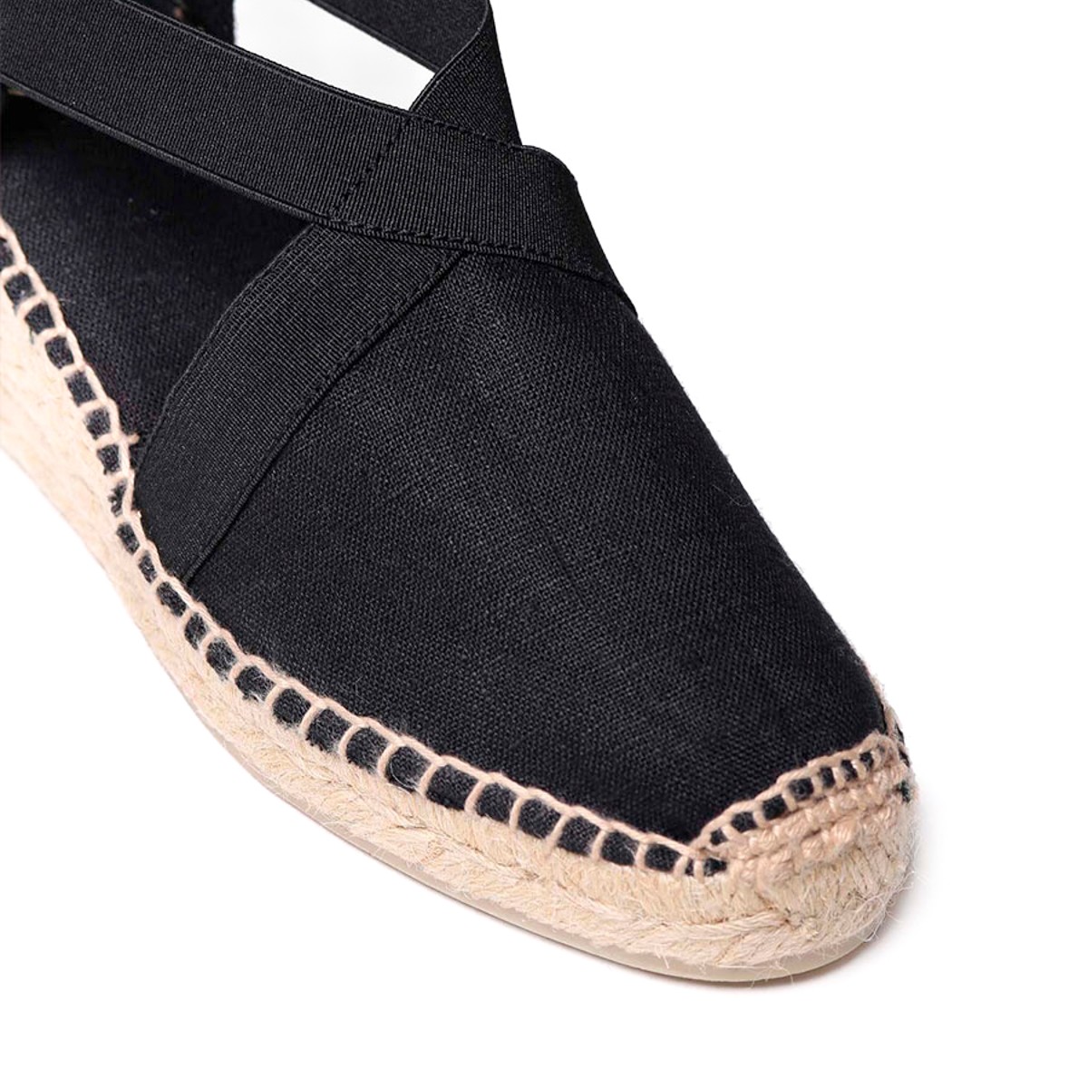 Toni Pons Ter Elastic Linen Negre Kadın Siyah Dolgu Topuk Espadril 1TONW2020088