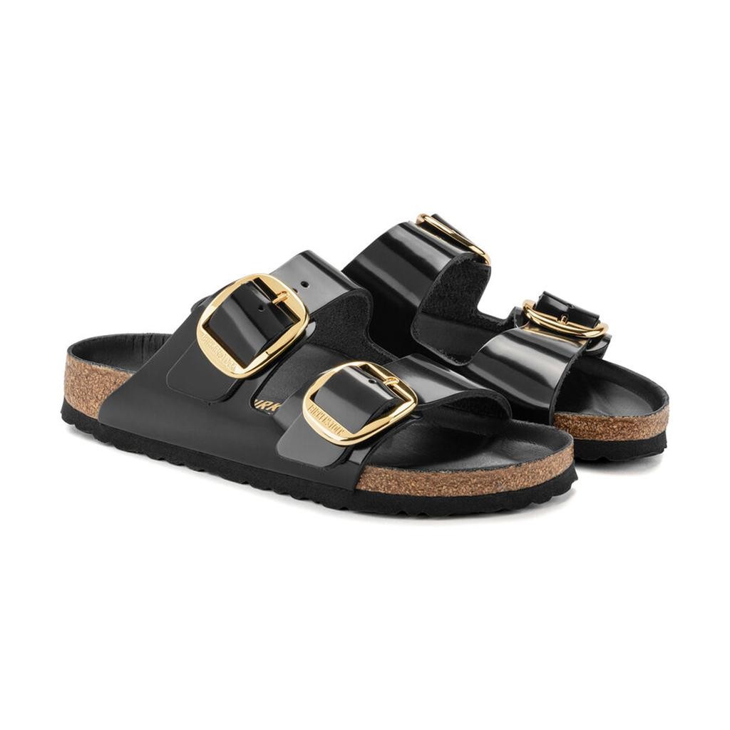 Birkenstock Arızona Bıg Buckle Nl Hıgh Shıne Siyah Kadın Çift Tokalı Terlik 1021476