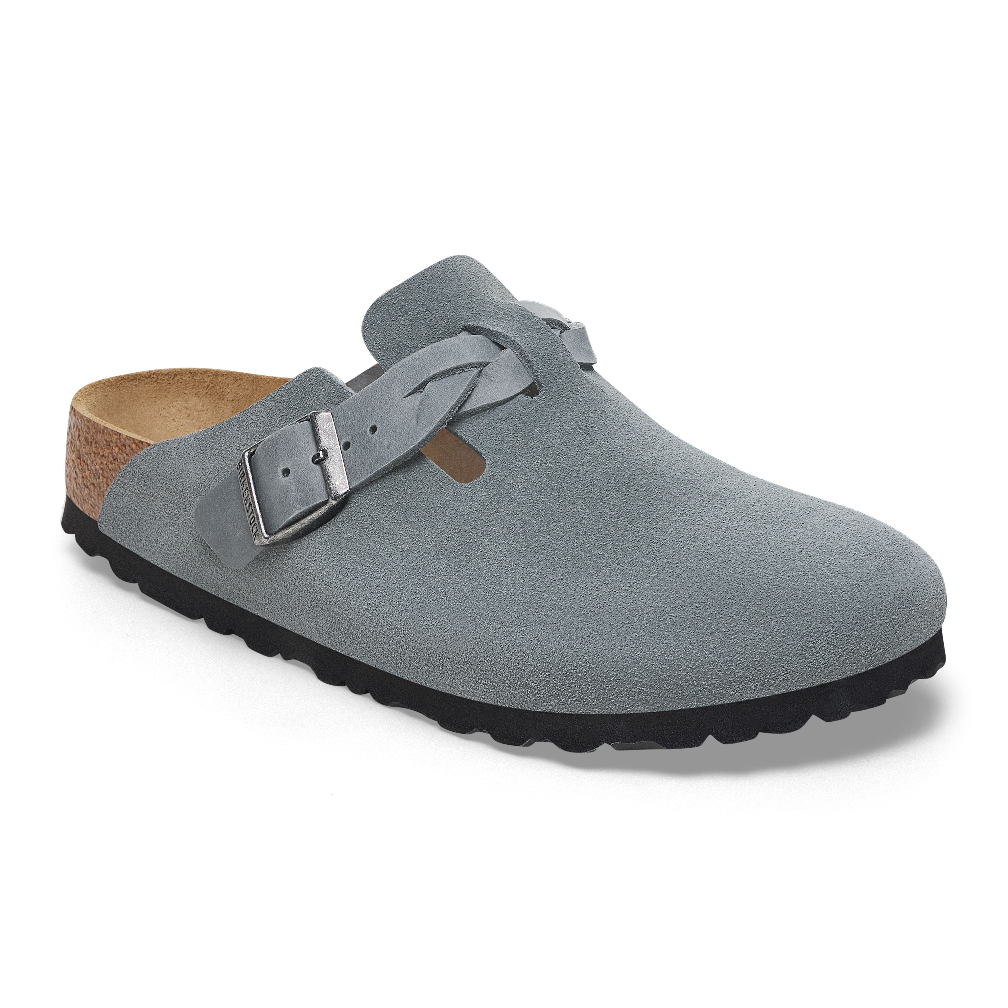Birkenstock Boston Vl Leoı Braıded Kadın Gri Süet Burnu Kapalı Terlik 1029086