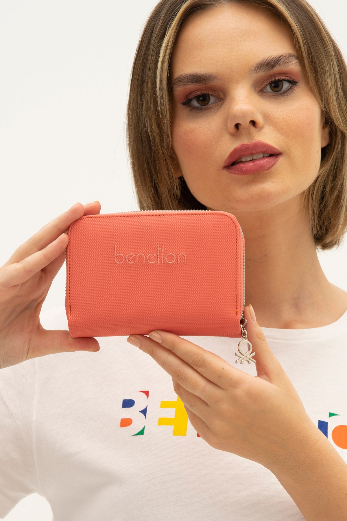 Unıted Colours Of Benetton Kadın Cüzdan - Mercan