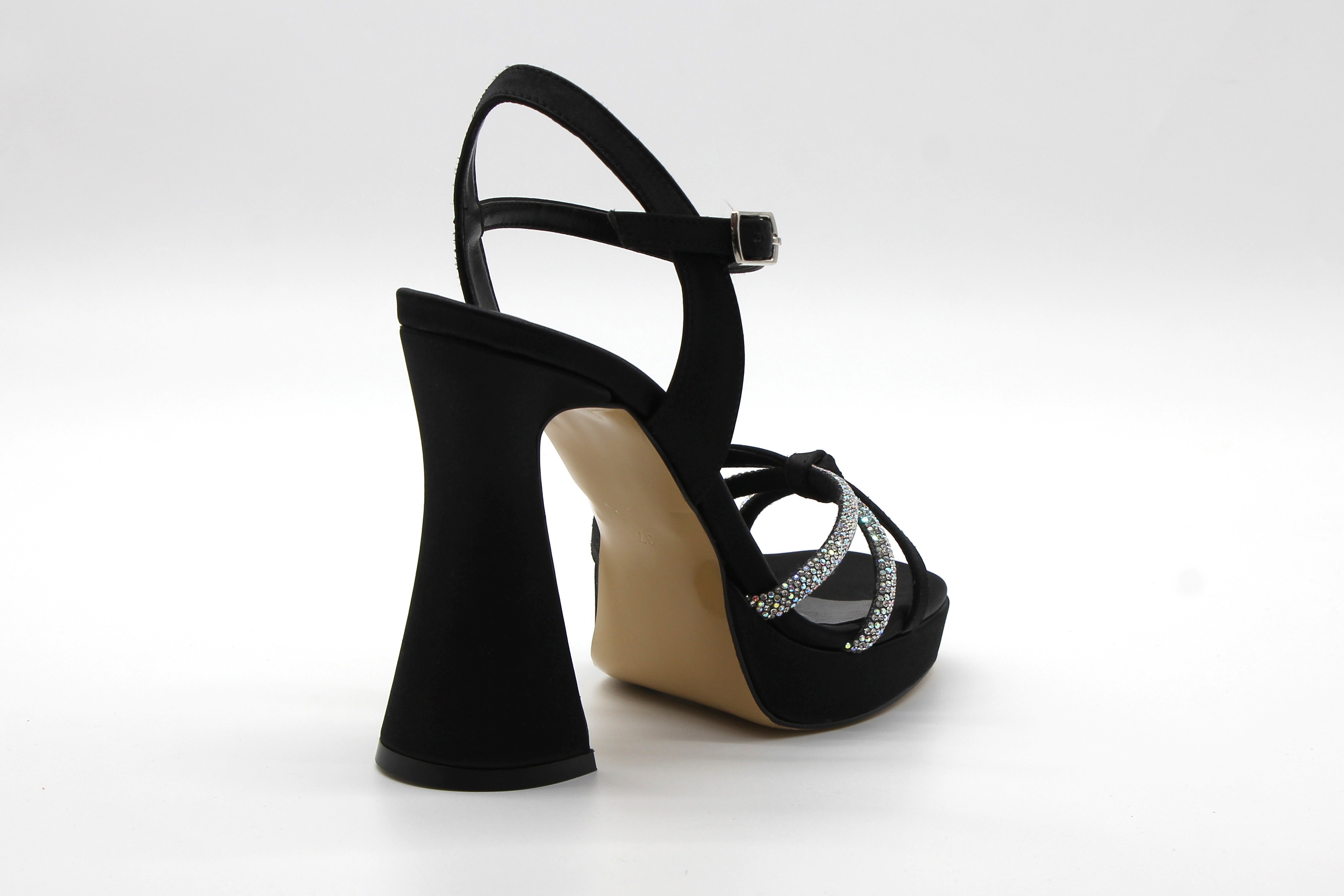 Marcamiss Kadın Platform Taşlı Sandalet - Siyah
