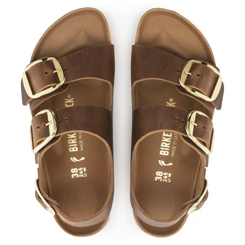 Birkenstock Mılano Bıg Buckle Leoı Kadın Taba Çift Tokalı Sandalet 1024067
