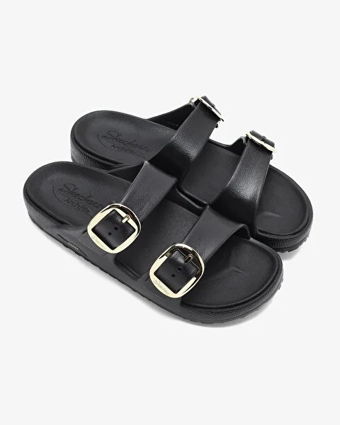 Skechers Arch Fıt Calı Breeze 2.0 Gold Star Siyah Kadın Çift Tokalı Terlik 111592 BLK