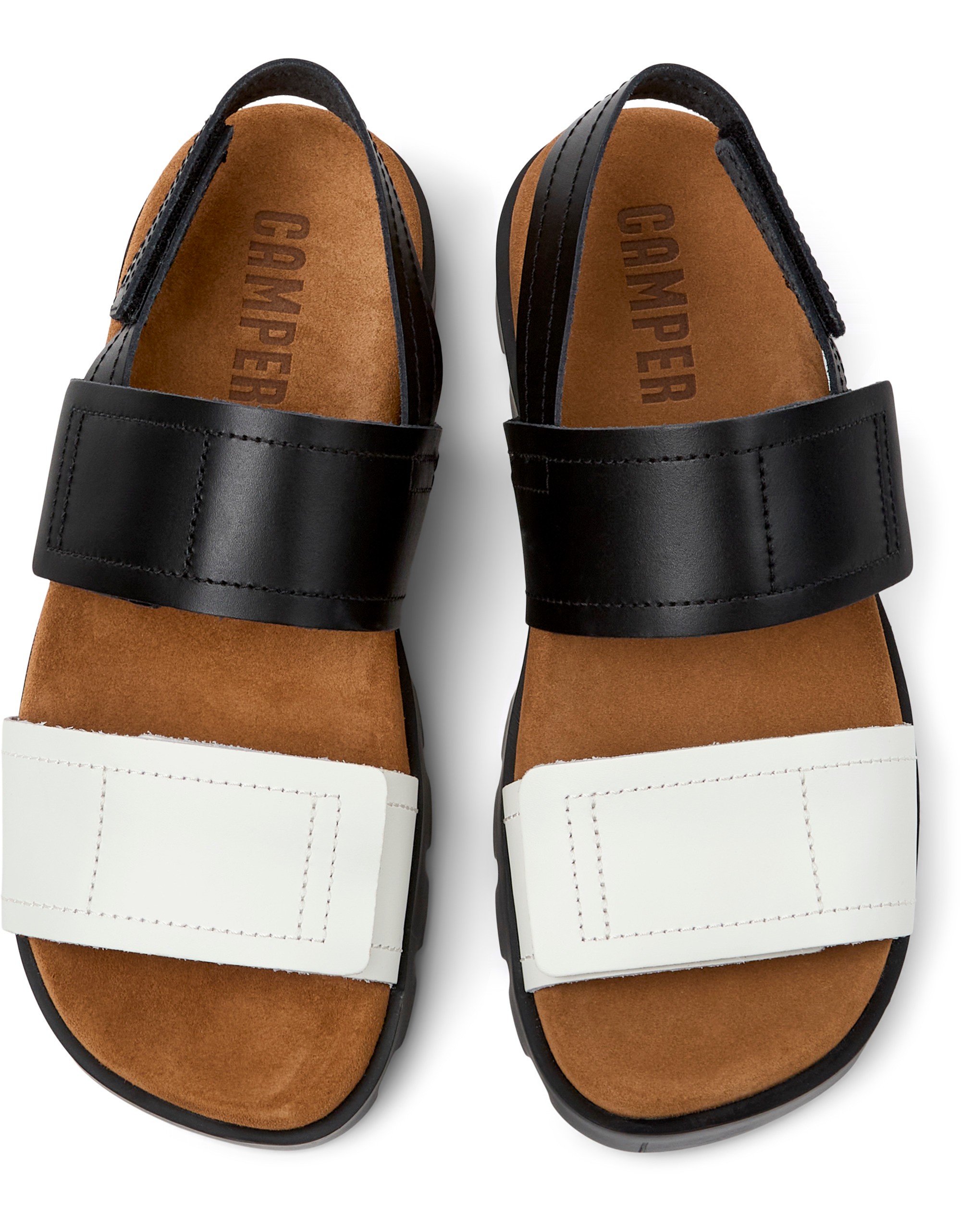 Camper Brutus Sandals Siyah Beyaz Kadın Sandalet K201323-018