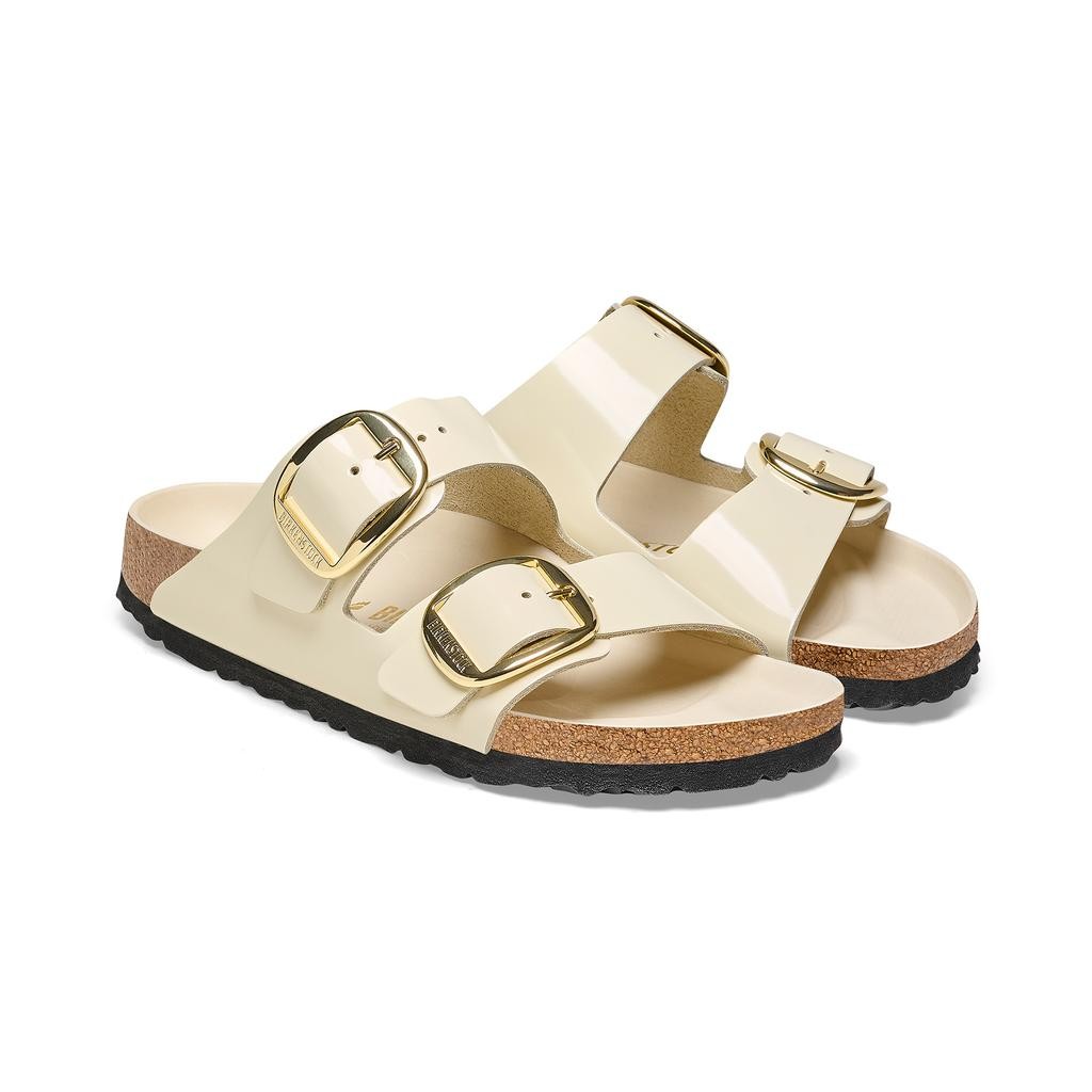 Birkenstock Arızona Bıg Buckle Nl Hıgh Shıne Bej Kadın Çift Tokalı terlik 1026128