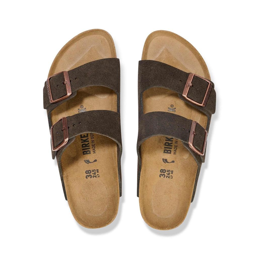 Birkenstock Arızona Vl Erkek Kahve Süet Çift Tokalı Terlik 1027083