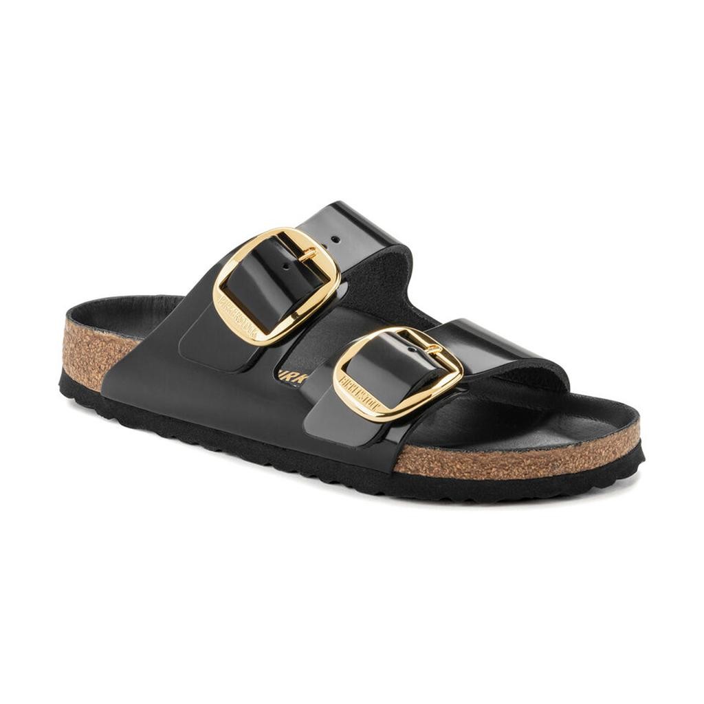 Birkenstock Arızona Bıg Buckle Nl Hıgh Shıne Siyah Kadın Çift Tokalı Terlik 1021476