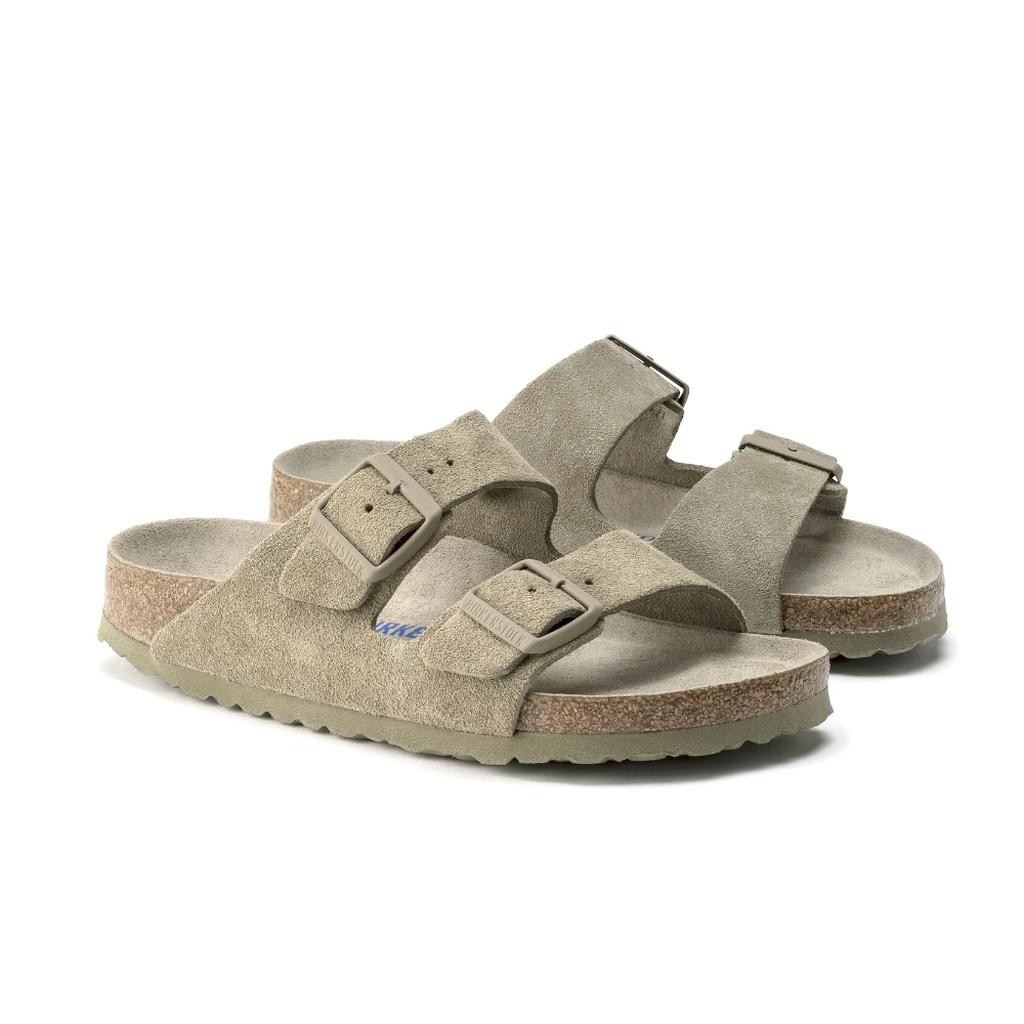 Birkenstock Arızona Sfb Vl Kadın Haki Süet Çift Tokalı Terlik 1019088