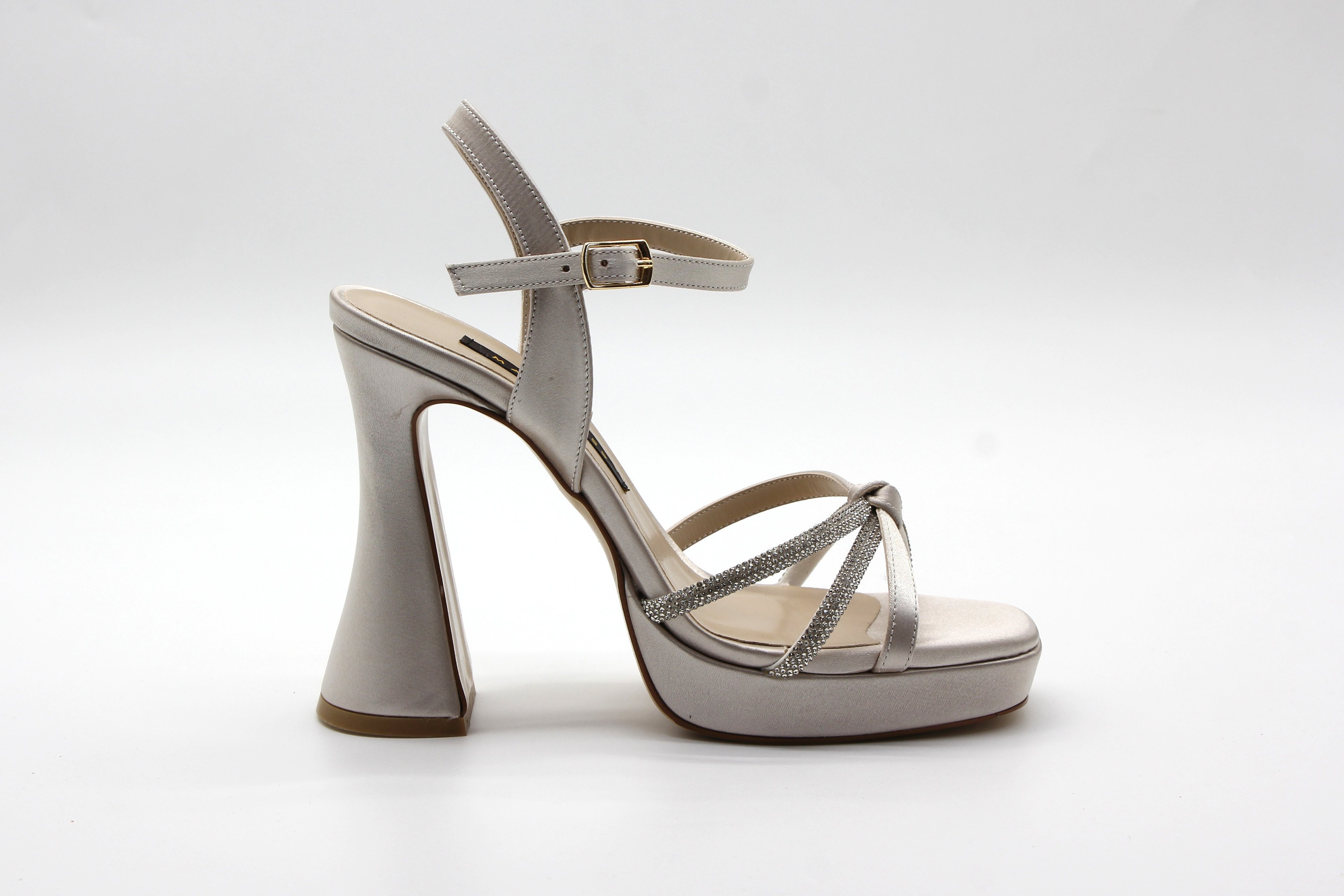Marcamiss Kadın Platform Taşlı Sandalet - Bej