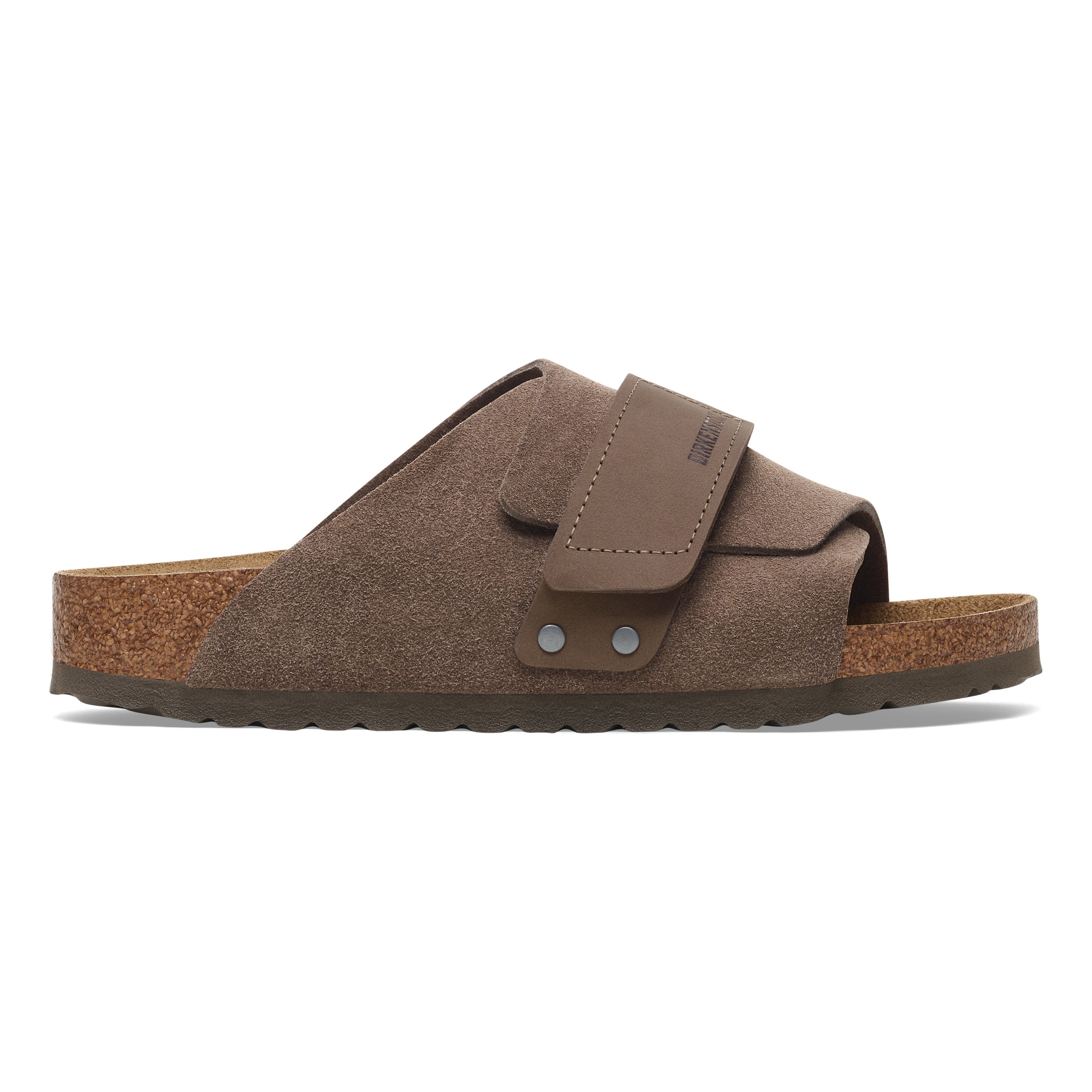 Birkenstock Kyoto Vl Nu Erkek Kahve Süet Düz Bant Terlik 1029138