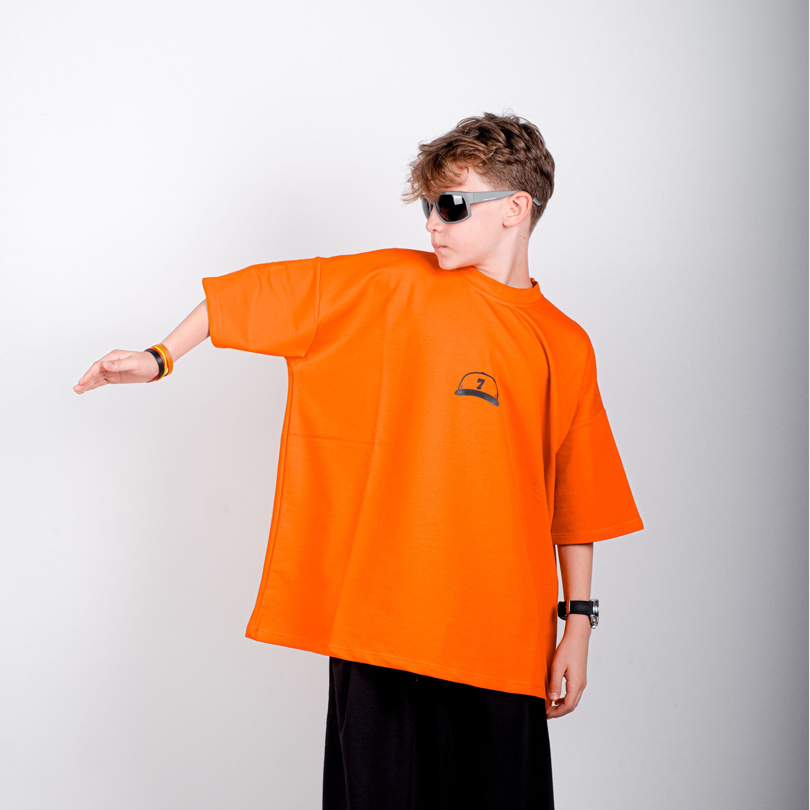StreetKids Oversize Tişört – Turuncu | Çocuk ve Genç - Erkek (150-180 cm)