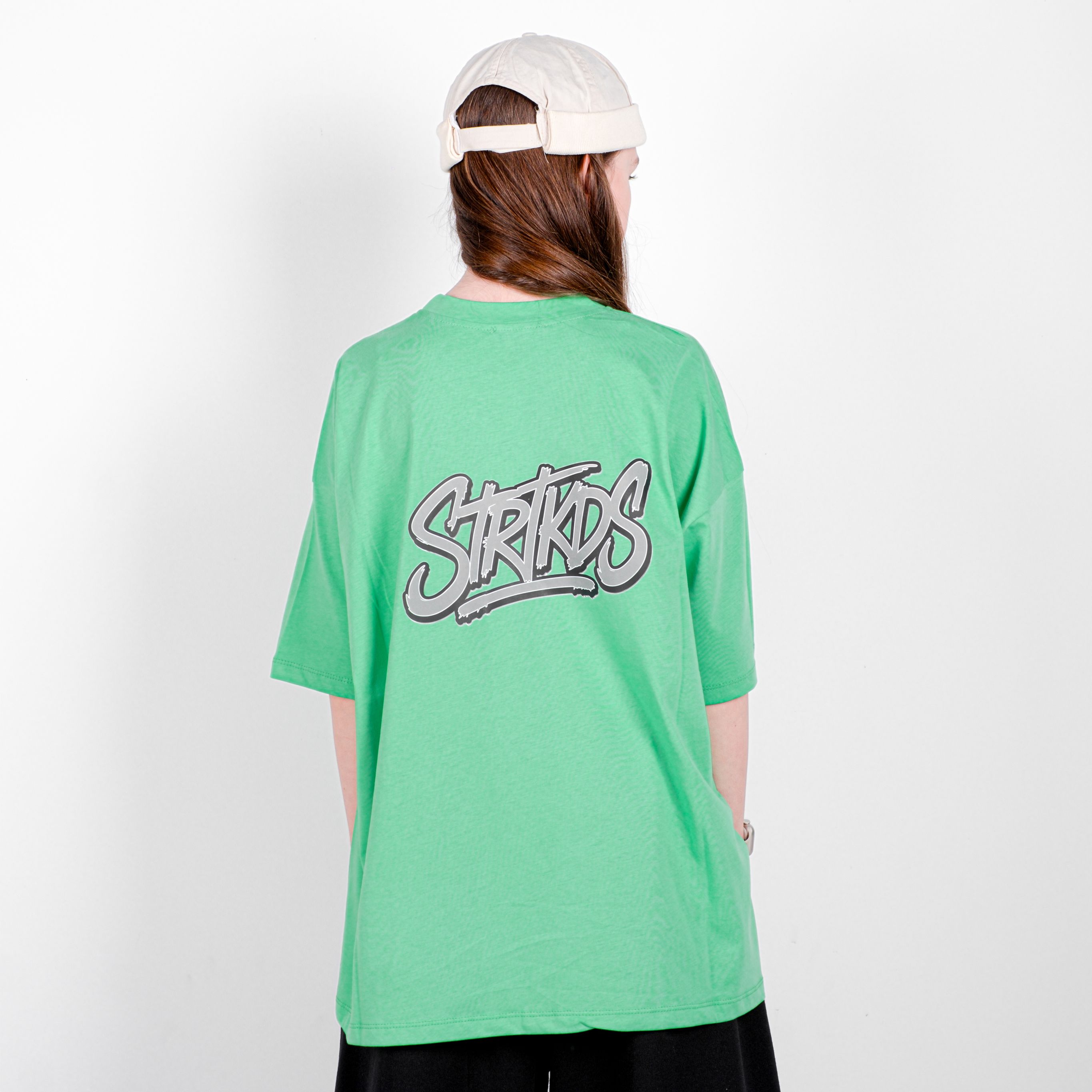 StreetKids Oversize Tişört – Yeşil | Çocuk ve Genç - Kız (150-180 cm)