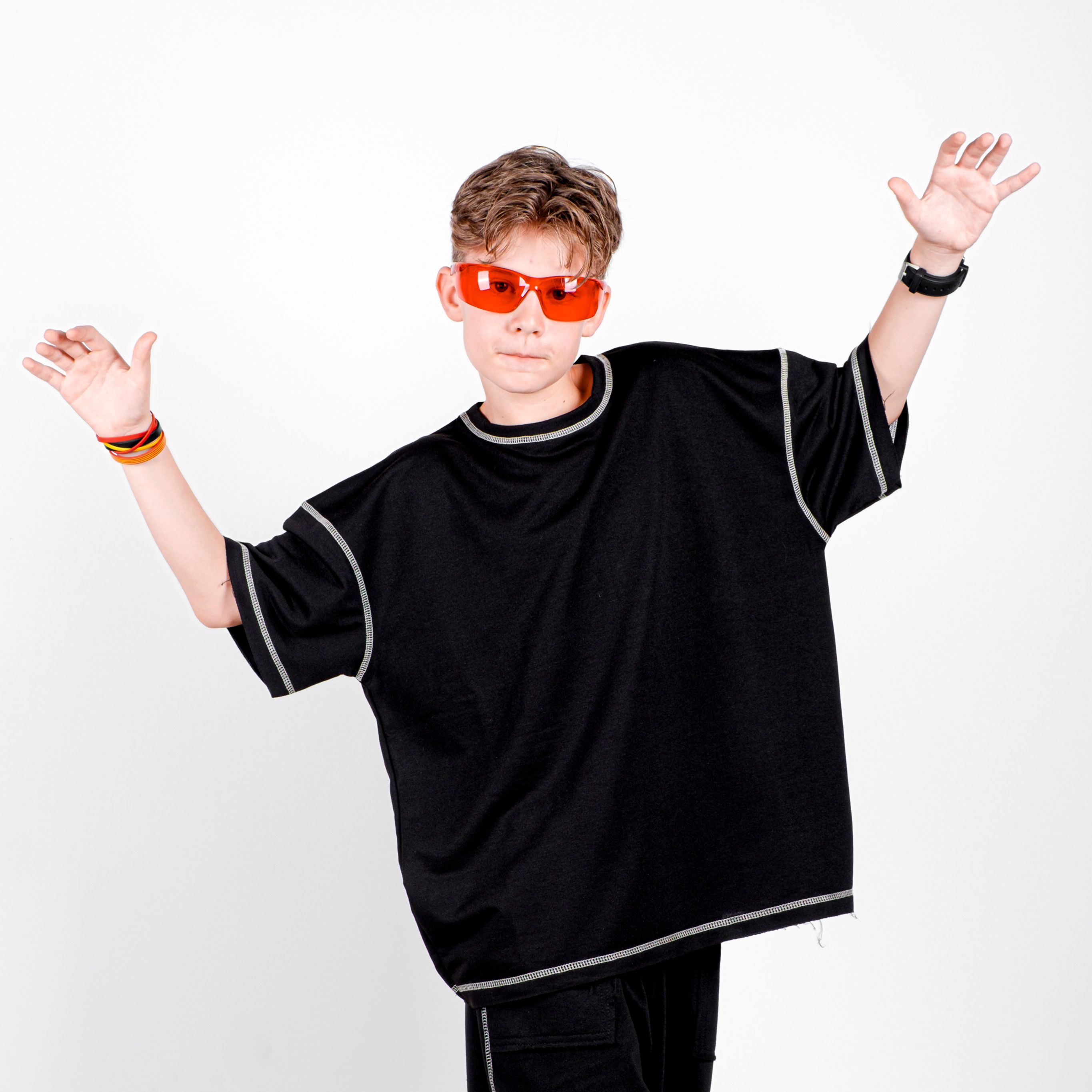 StreetKids Oversize Tişört – Siyah  | Çocuk ve Genç - Erkek (135-170 cm)