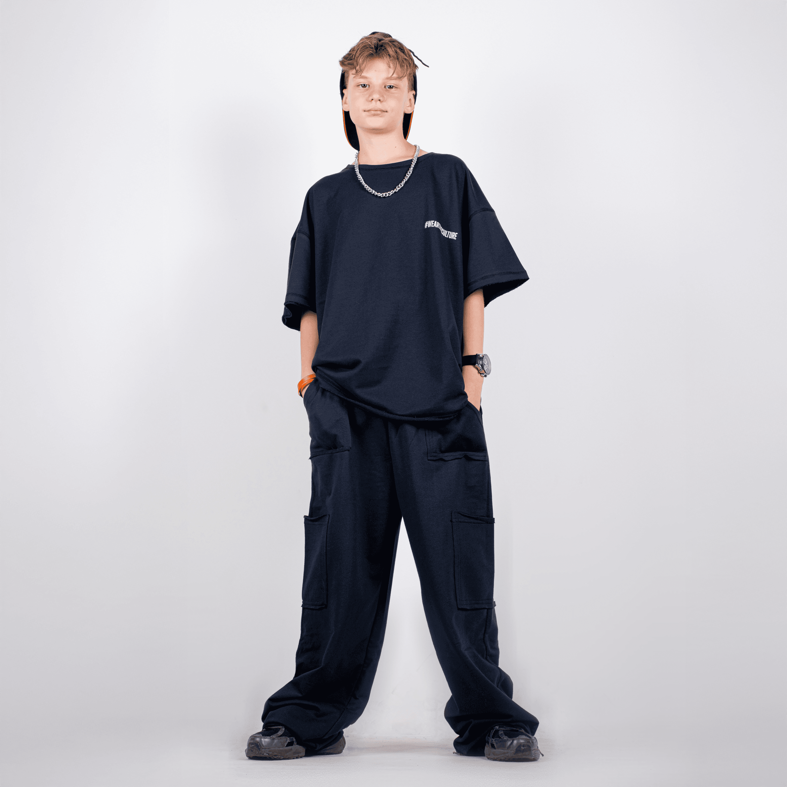 StreetKids Oversize Takım Basic Yazlık – Lacivert | Çocuk ve Genç Erkek (135-170 cm)