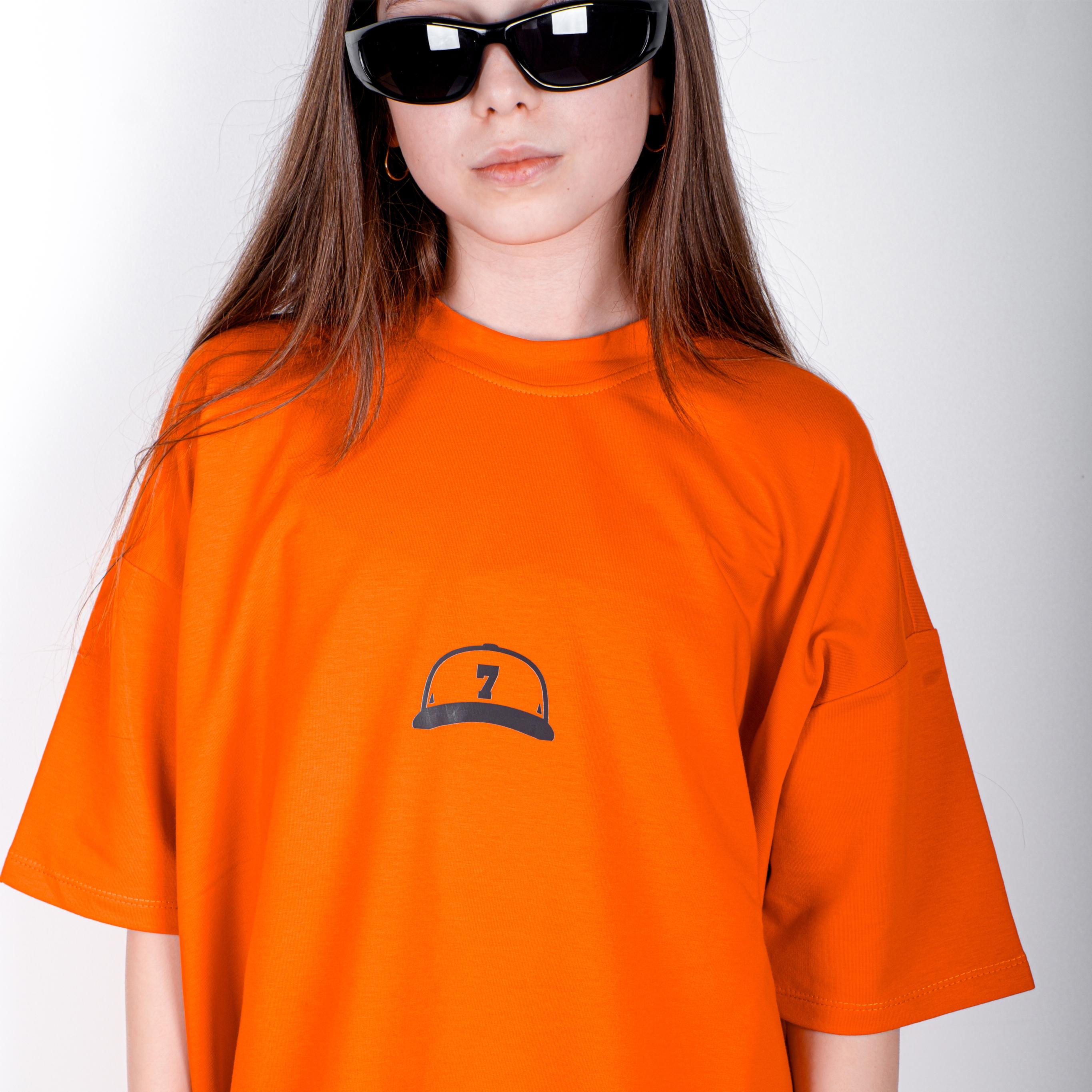 StreetKids Oversize Tişört – Turuncu | Çocuk ve Genç - Kız (150-180 cm)