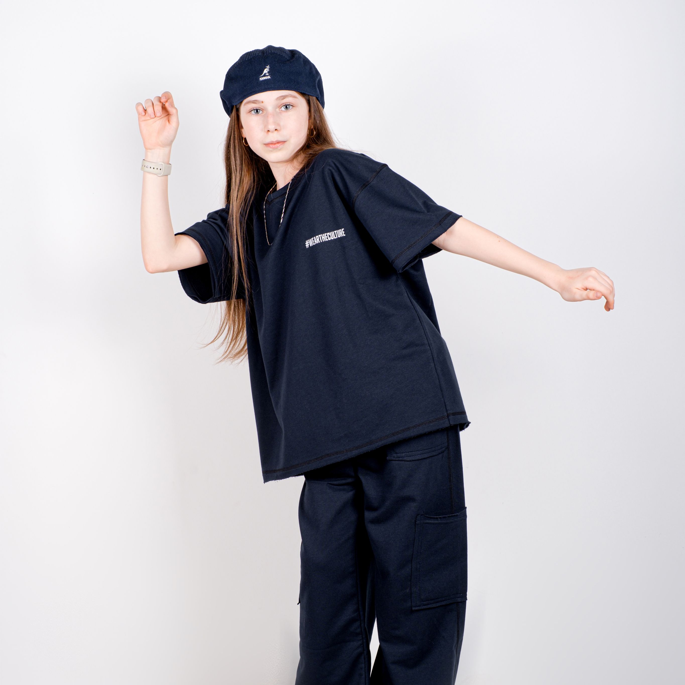 StreetKids Oversize Takım Basic Yazlık  – Lacivert | Çocuk ve Genç Kız (135-170 cm)