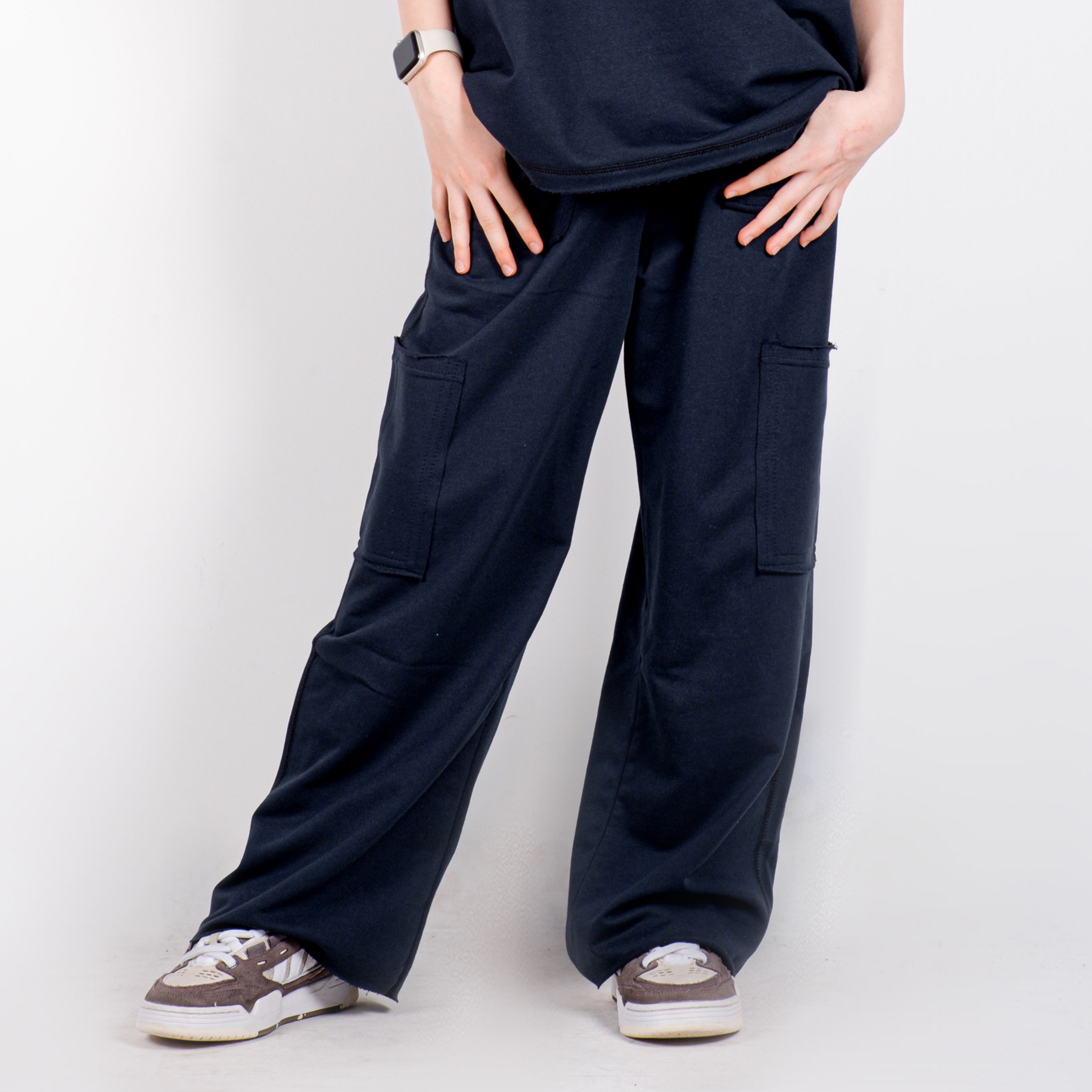 StreetKids Oversize Takım Basic Yazlık  – Lacivert | Çocuk ve Genç Kız (135-170 cm)