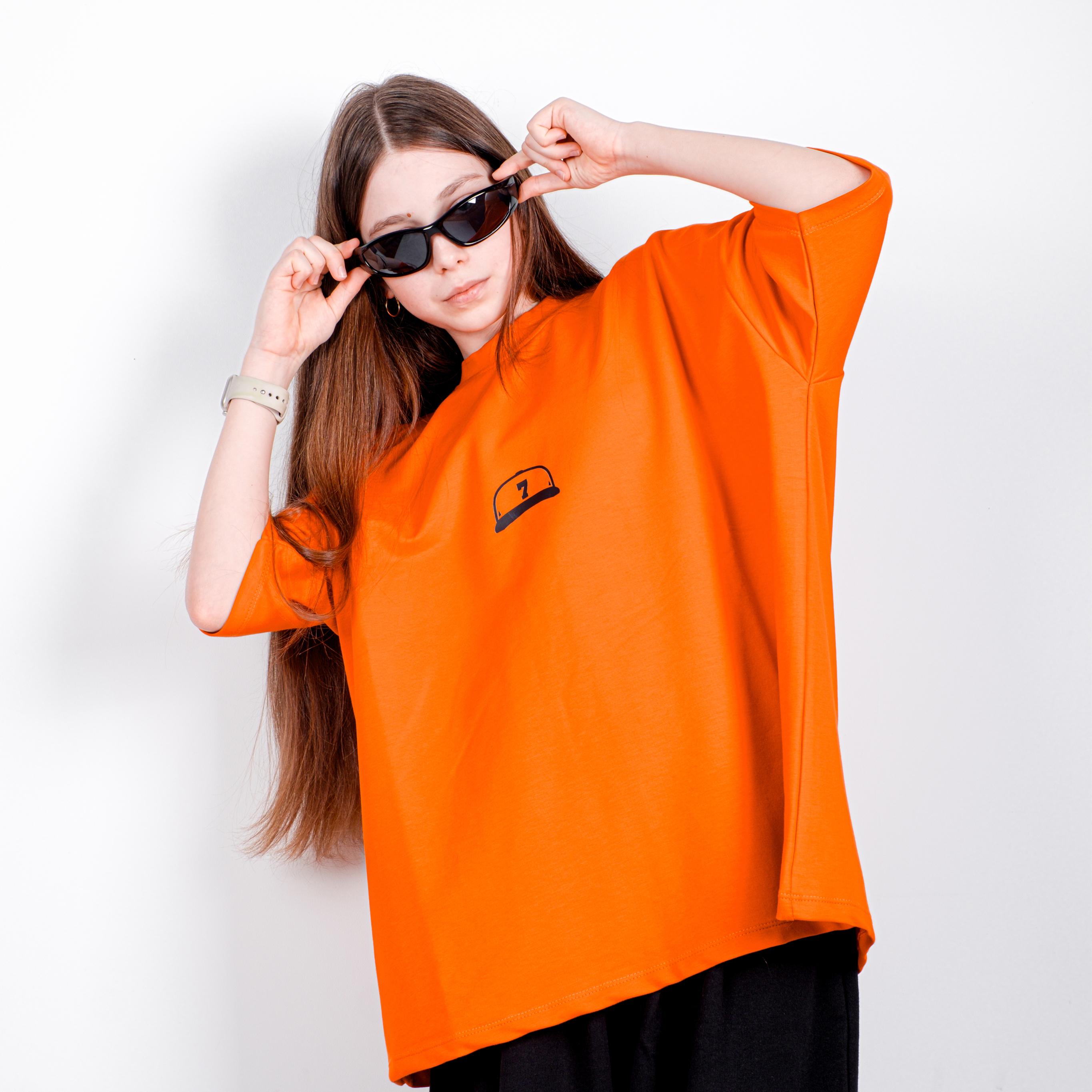 StreetKids Oversize Tişört – Turuncu | Çocuk ve Genç - Kız (150-180 cm)