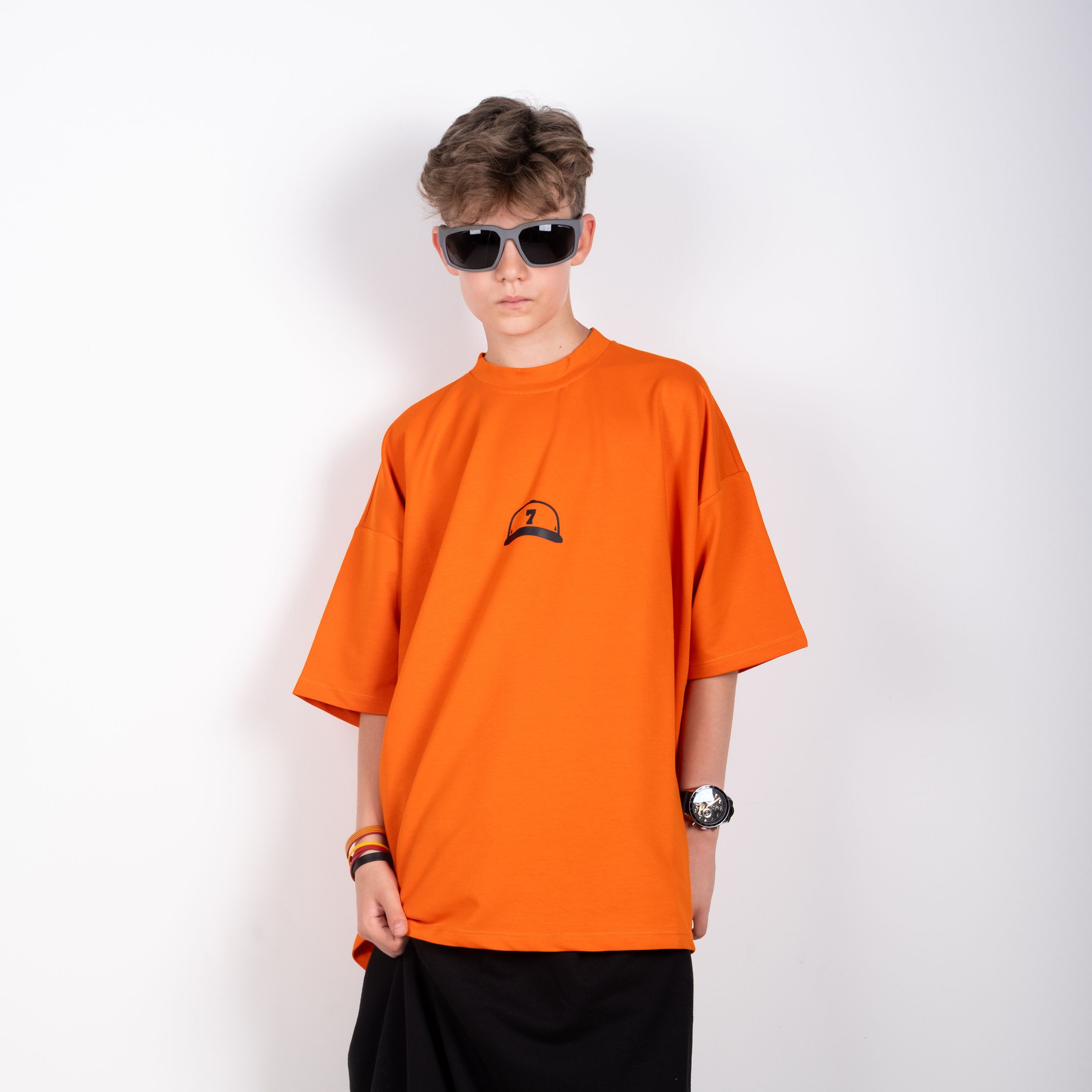 StreetKids Oversize Tişört – Turuncu | Çocuk ve Genç - Erkek (150-180 cm)