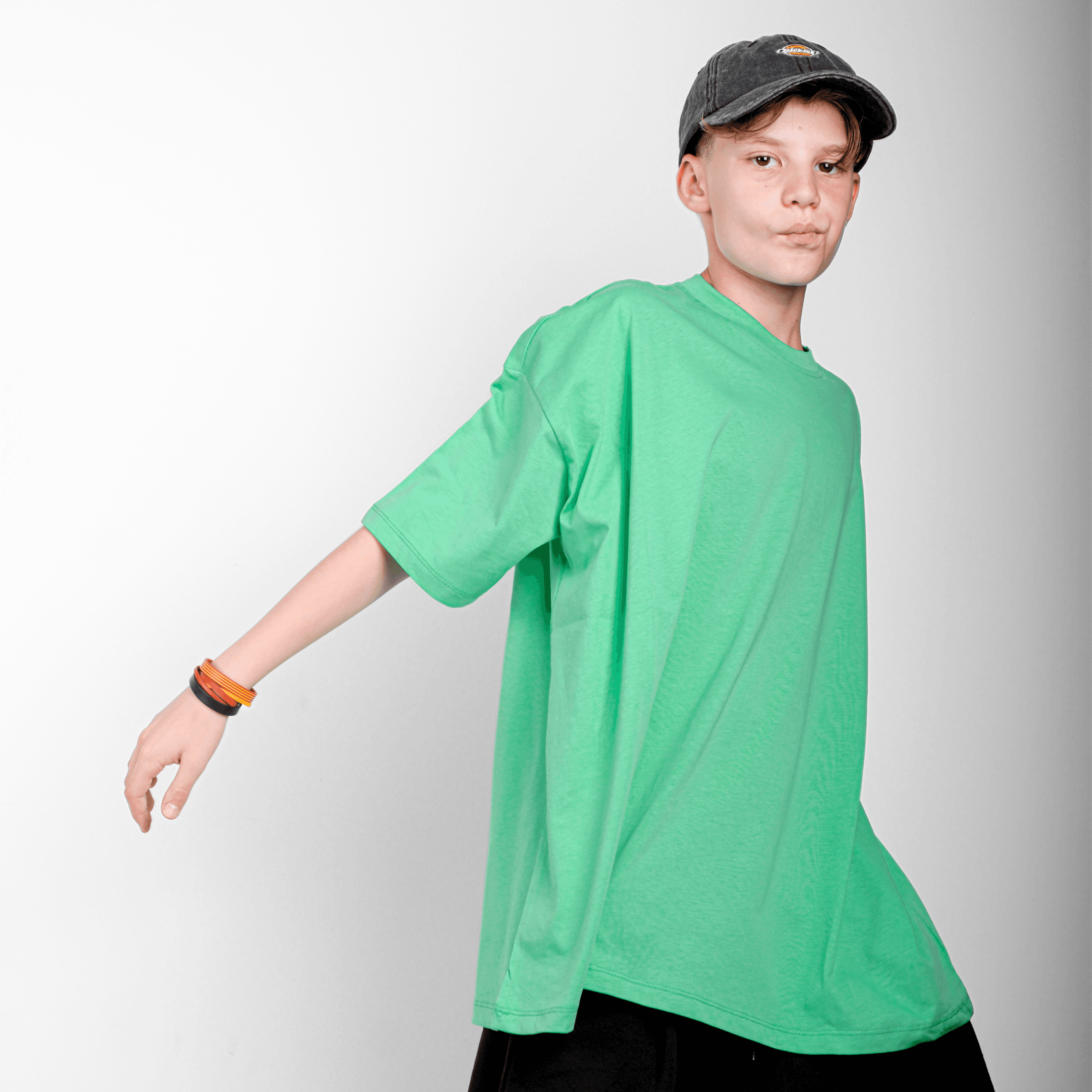StreetKids Oversize Tişört – Yeşil | Çocuk ve Genç - Erkek (150-180 cm)