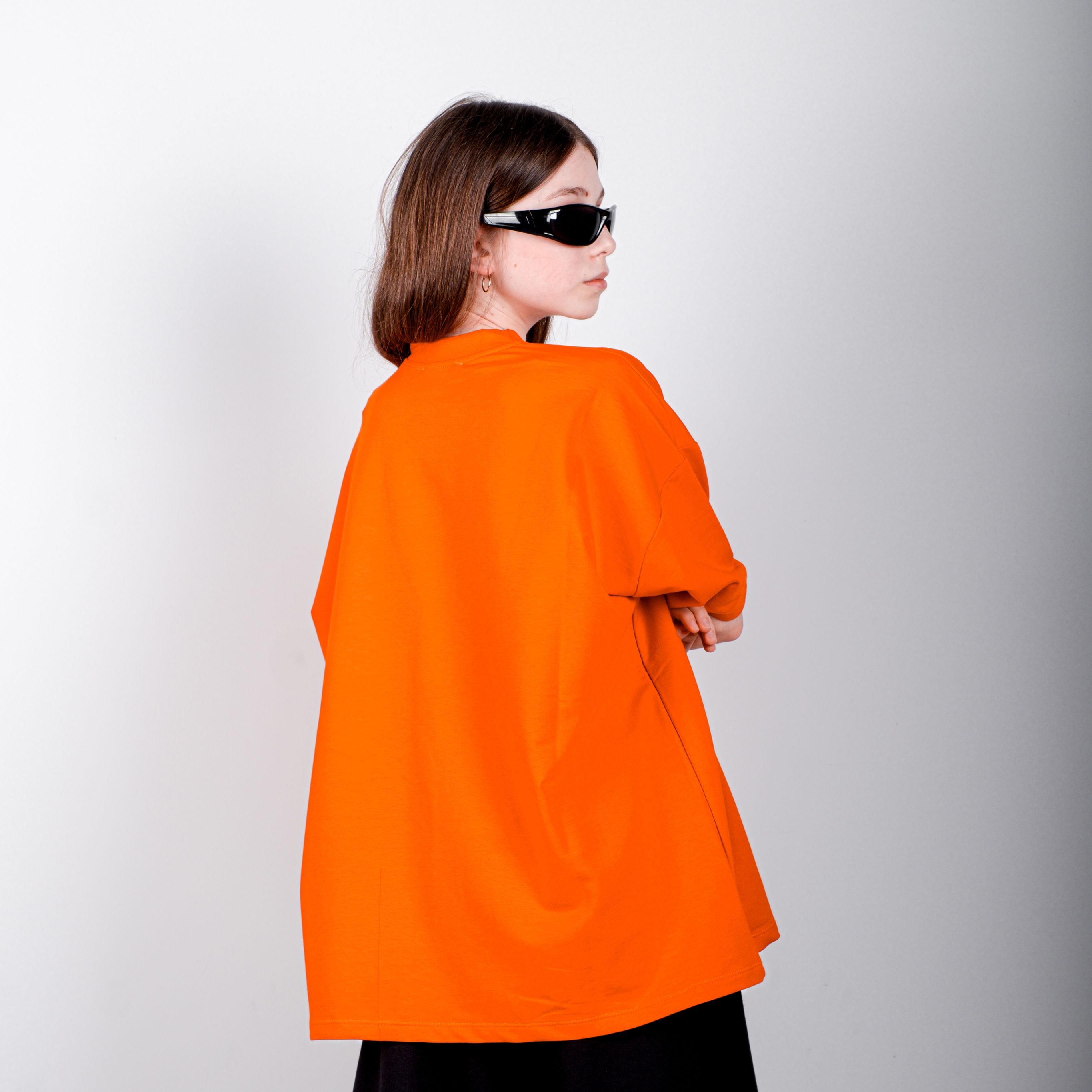 StreetKids Oversize Tişört – Turuncu | Çocuk ve Genç - Kız (150-180 cm)