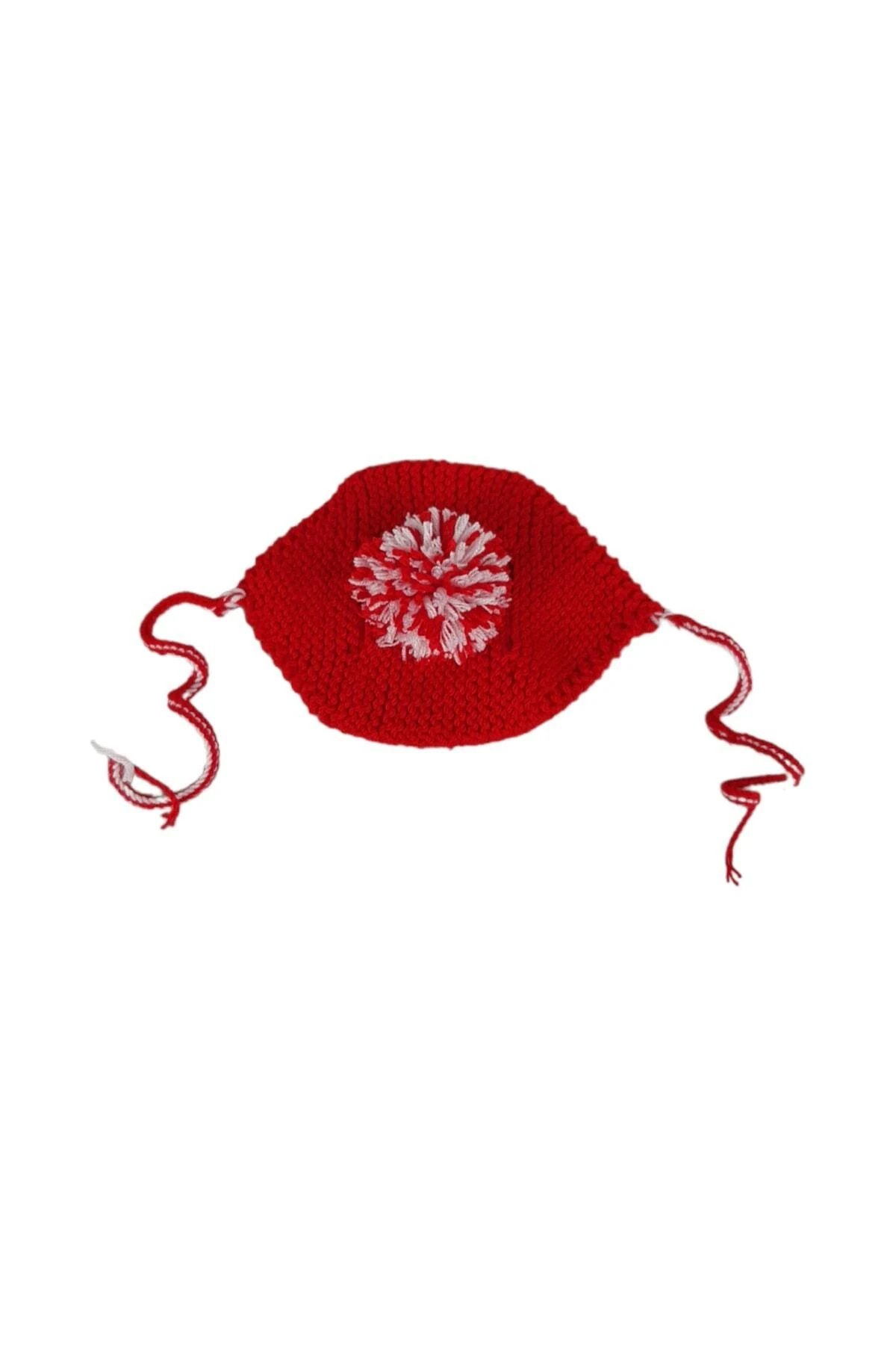 Kedi Başlığı Kırmızı Örgü & Kedi Şapka Aksesuarı
