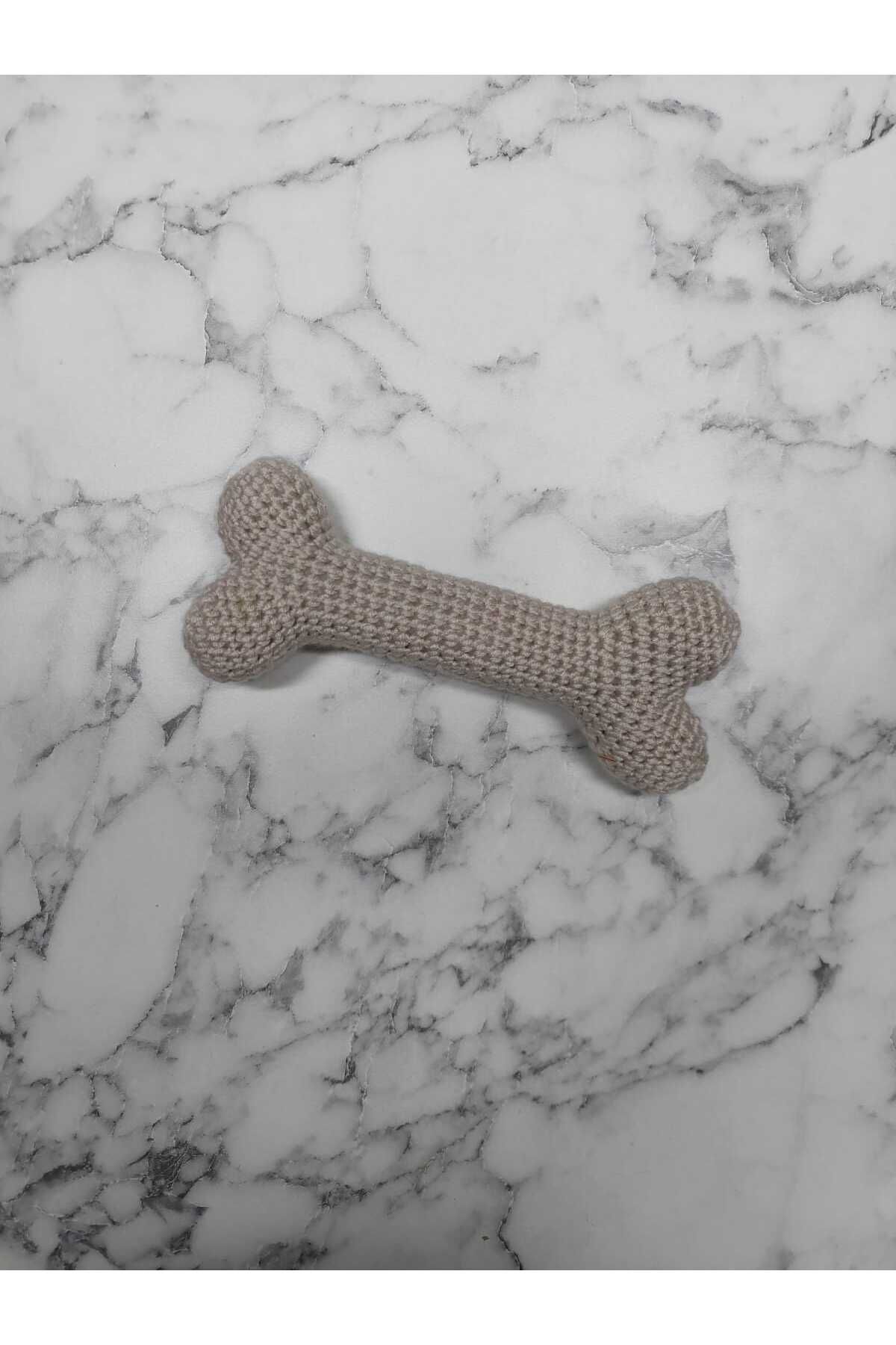 Kedi & Köpek Kemik Model Örgü Diş Kaşıma Oyuncağı 16 cm uzunluğunda