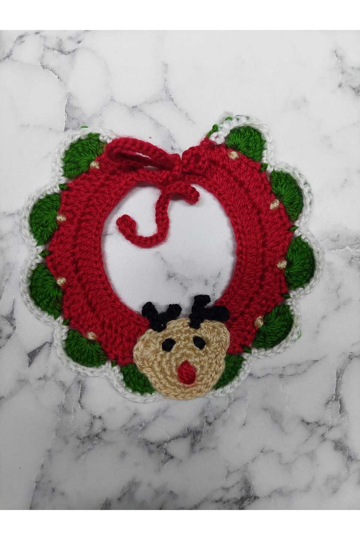 Yılbaşı Kedi Örgü Boyun Tasması