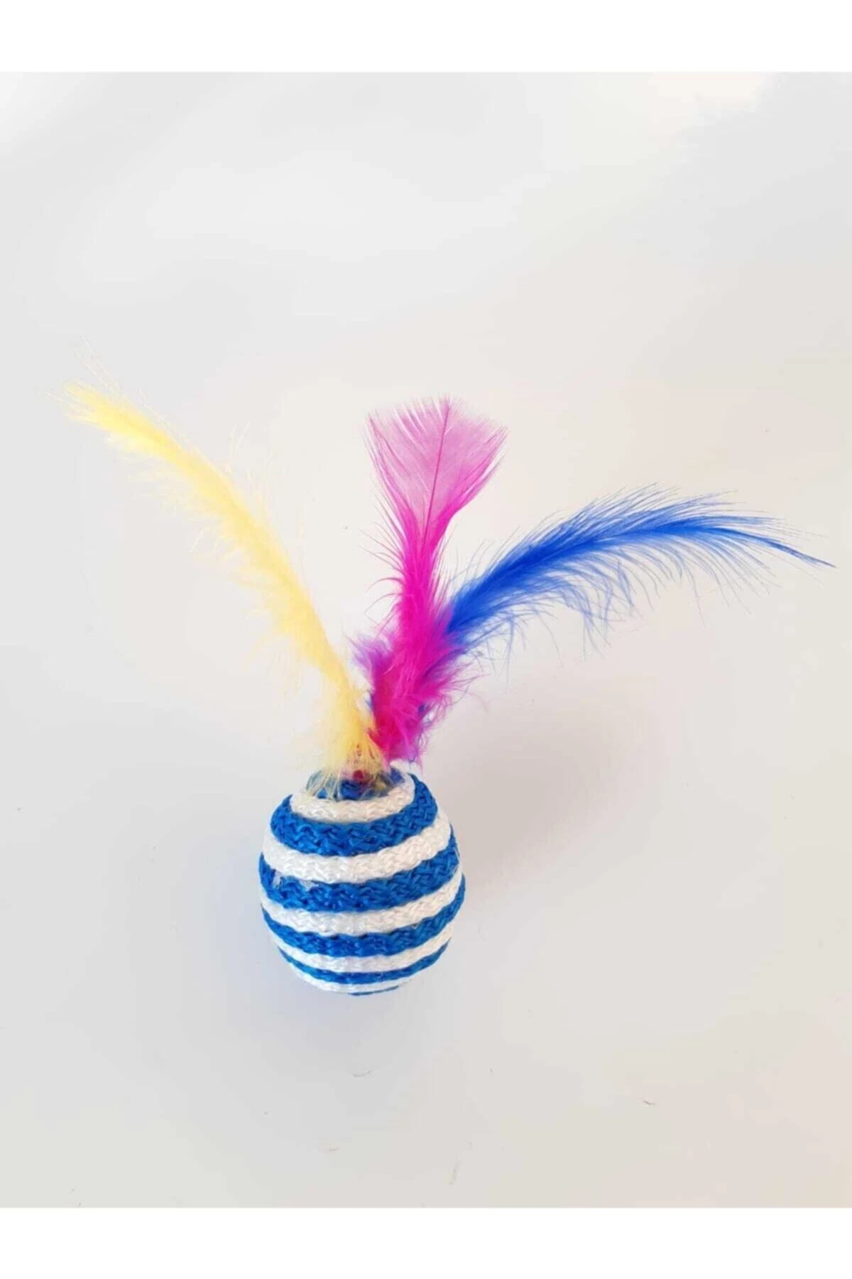 Renkli Ip Sarma Çıngıraklı Kedi Topu