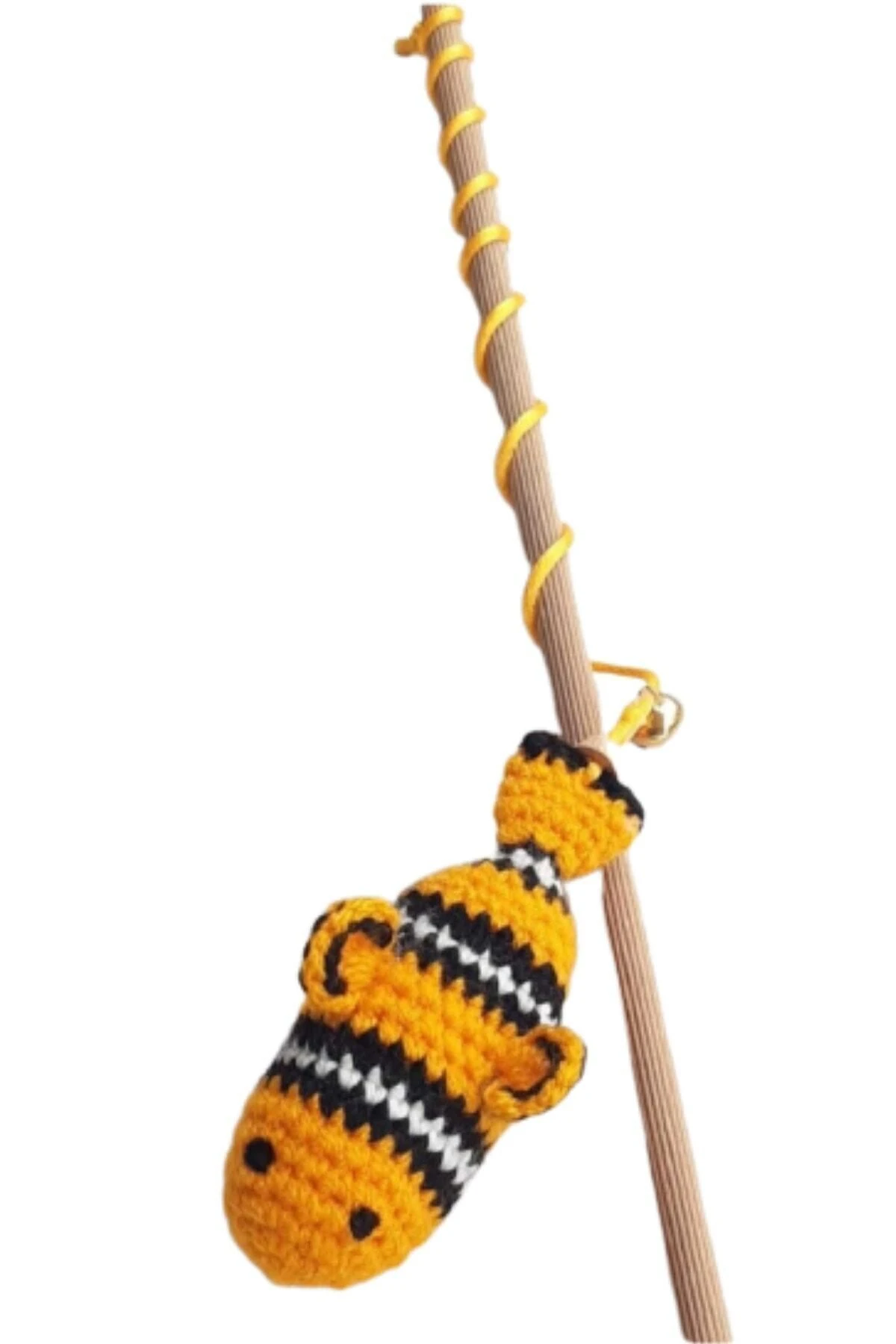 Catnıpli Kedi Oltası Örgü Amigurimi Balık Nemo Oyuncaklı Çanlı Kedi Oyuncağı