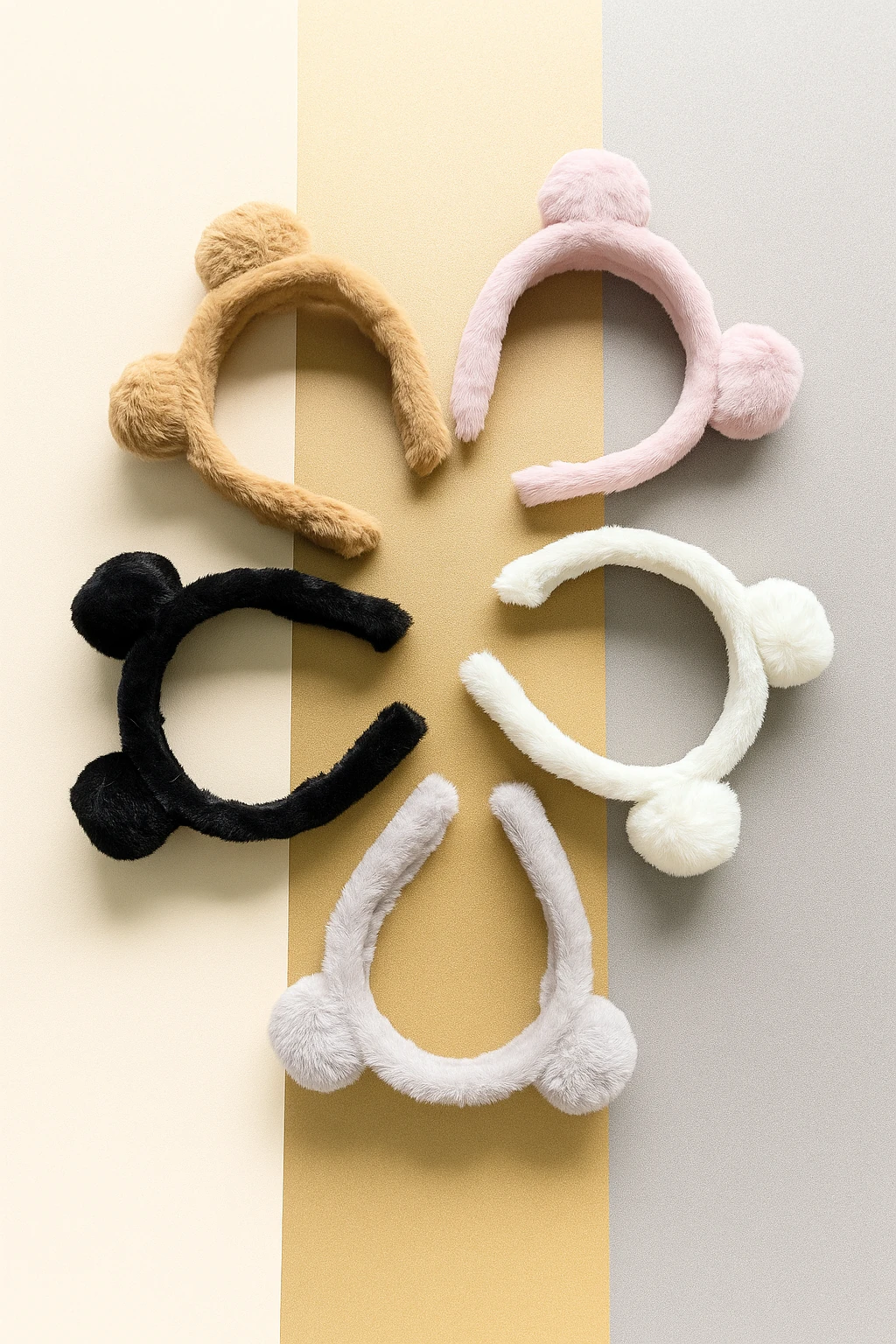 Ponpon Peluş Yetişkin / Çocuk Taç Seti 5' li - Çok Renkli̇