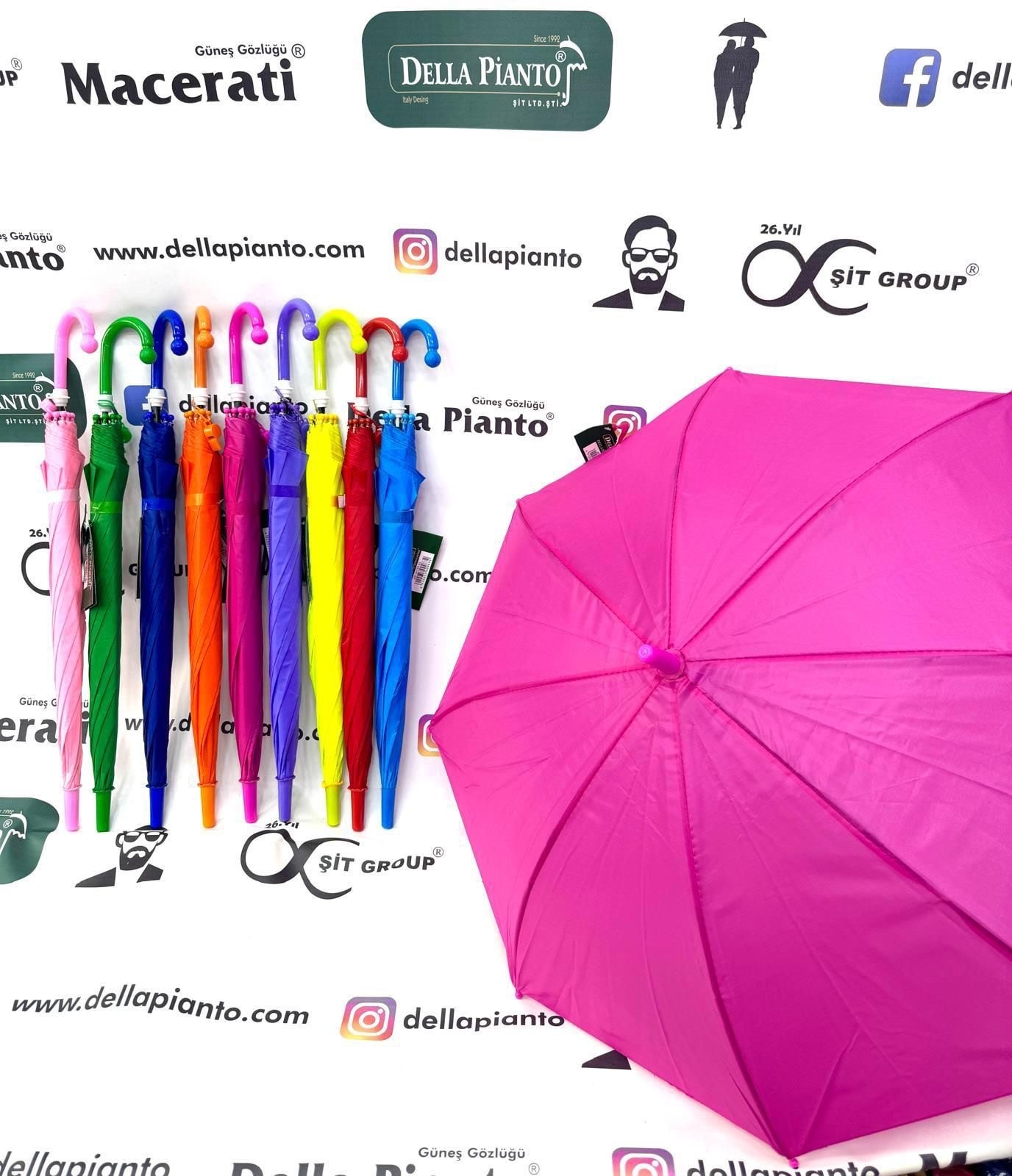 Düz Renk Bastonlu Düdüklü Çocuk Şemsiyesi