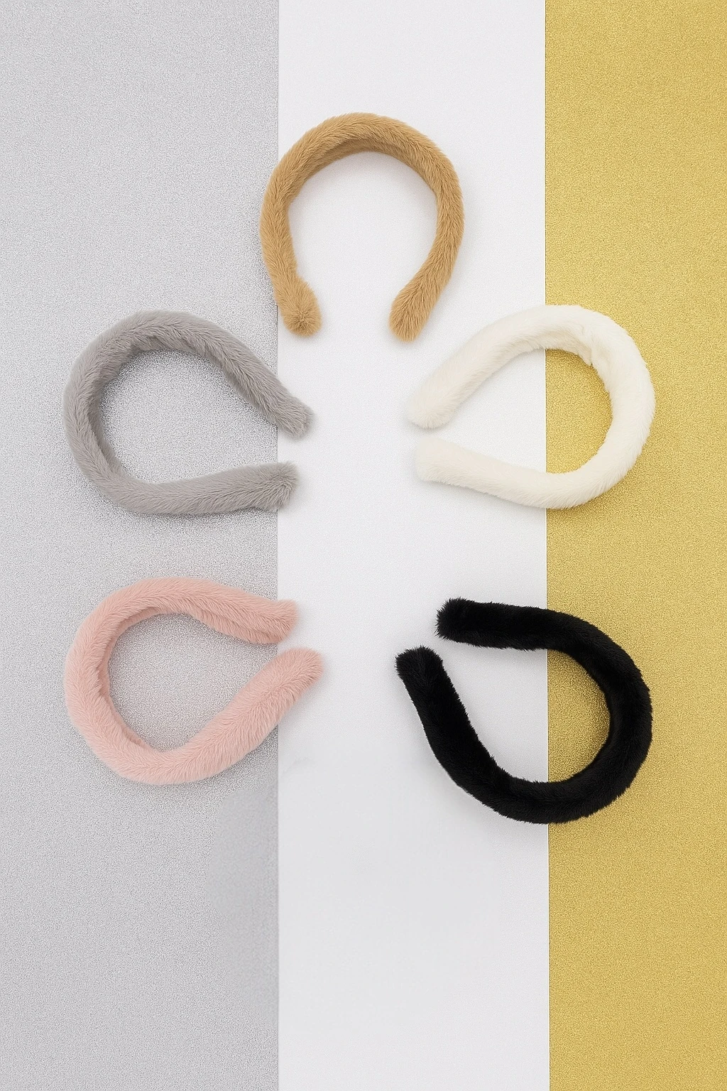 Peluş Düz Yumuşak Yetişkin / Çocuk 5'li Taç Seti - Çok Renkli̇