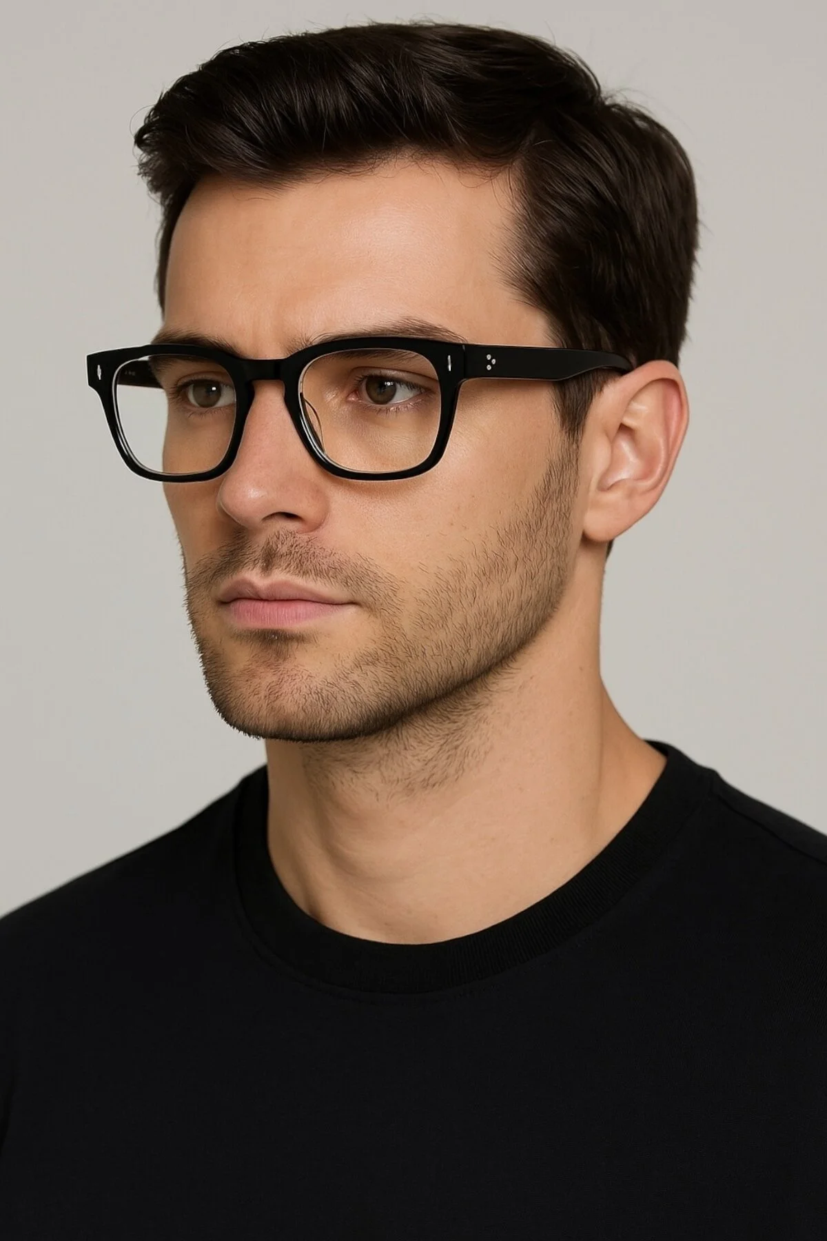 Swan Unisex Lüx Cam Mavi Işık Filtreli Gözlük - Şeffaf / Siyah