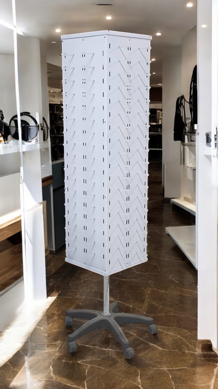Gözlük Standı 140’lı Metal Kare Ayaklı Dönerli Model