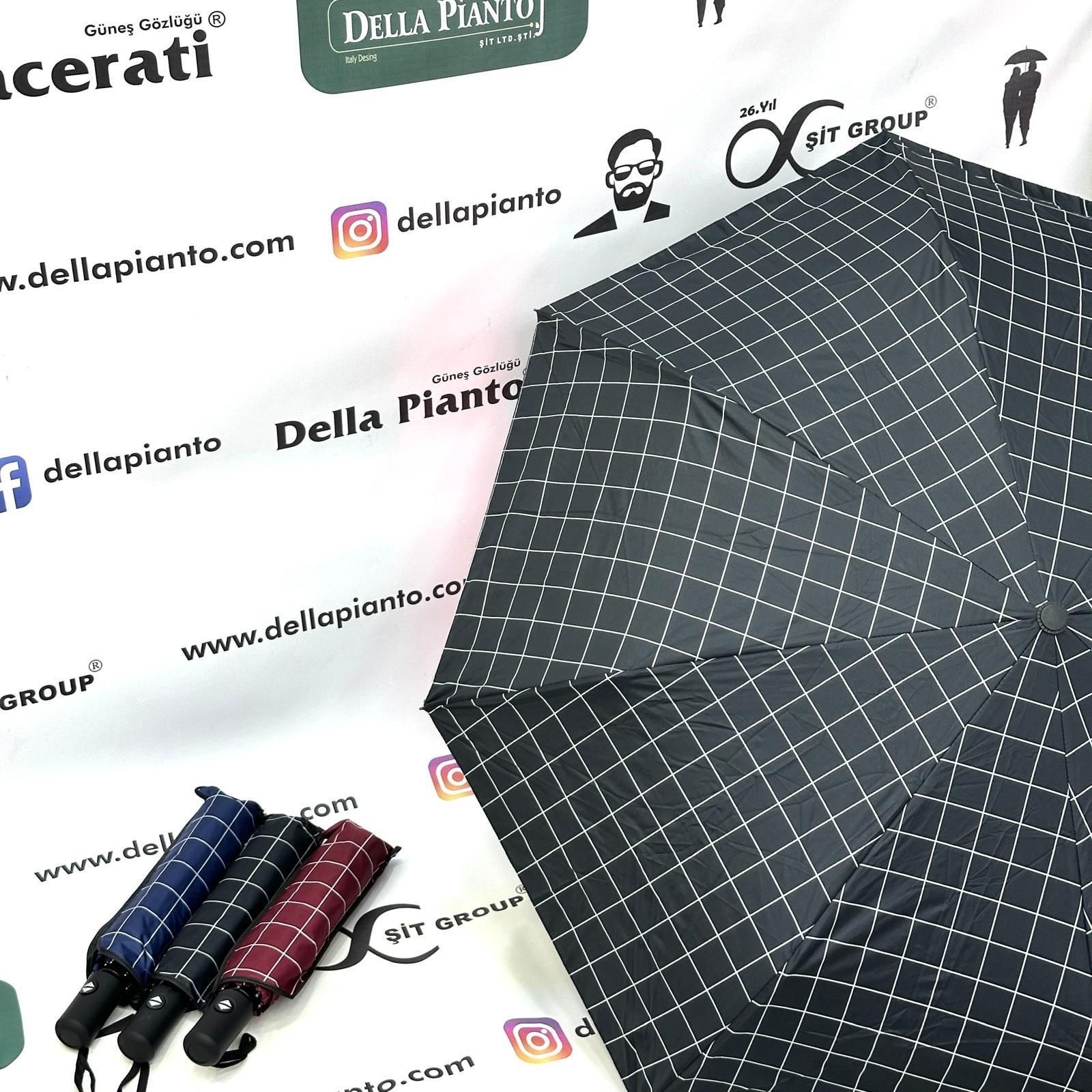 Büyük Kare Otomatik Fonksiyon Açma Kapama Kılıflı Unisex Kaliteli Şemsiye - Siyah